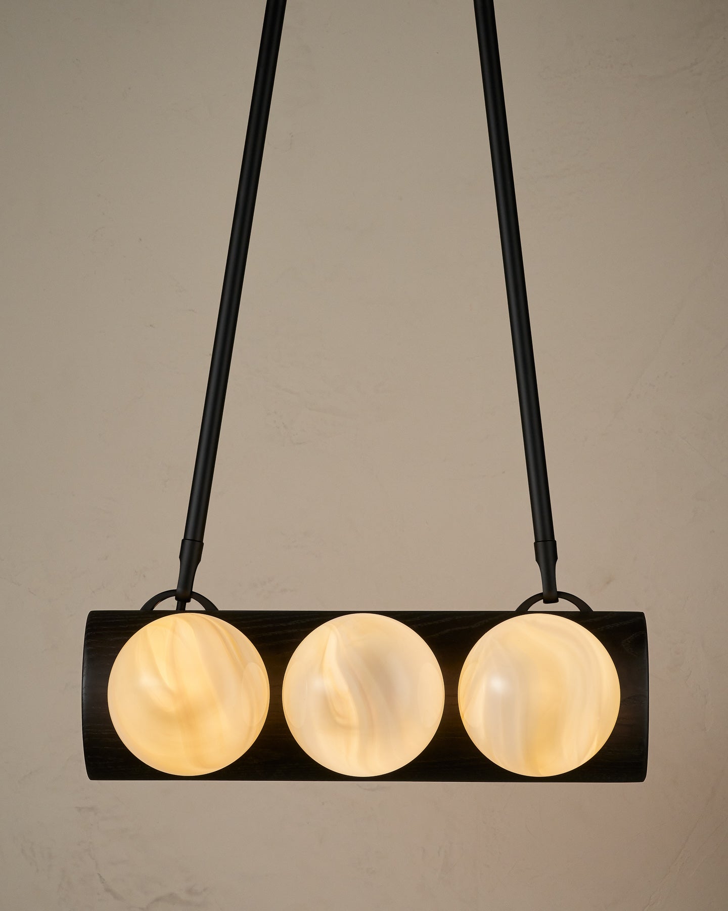 Nina 6-Light Chandelier | Organic Glass Shades, Solid Wood Base 23