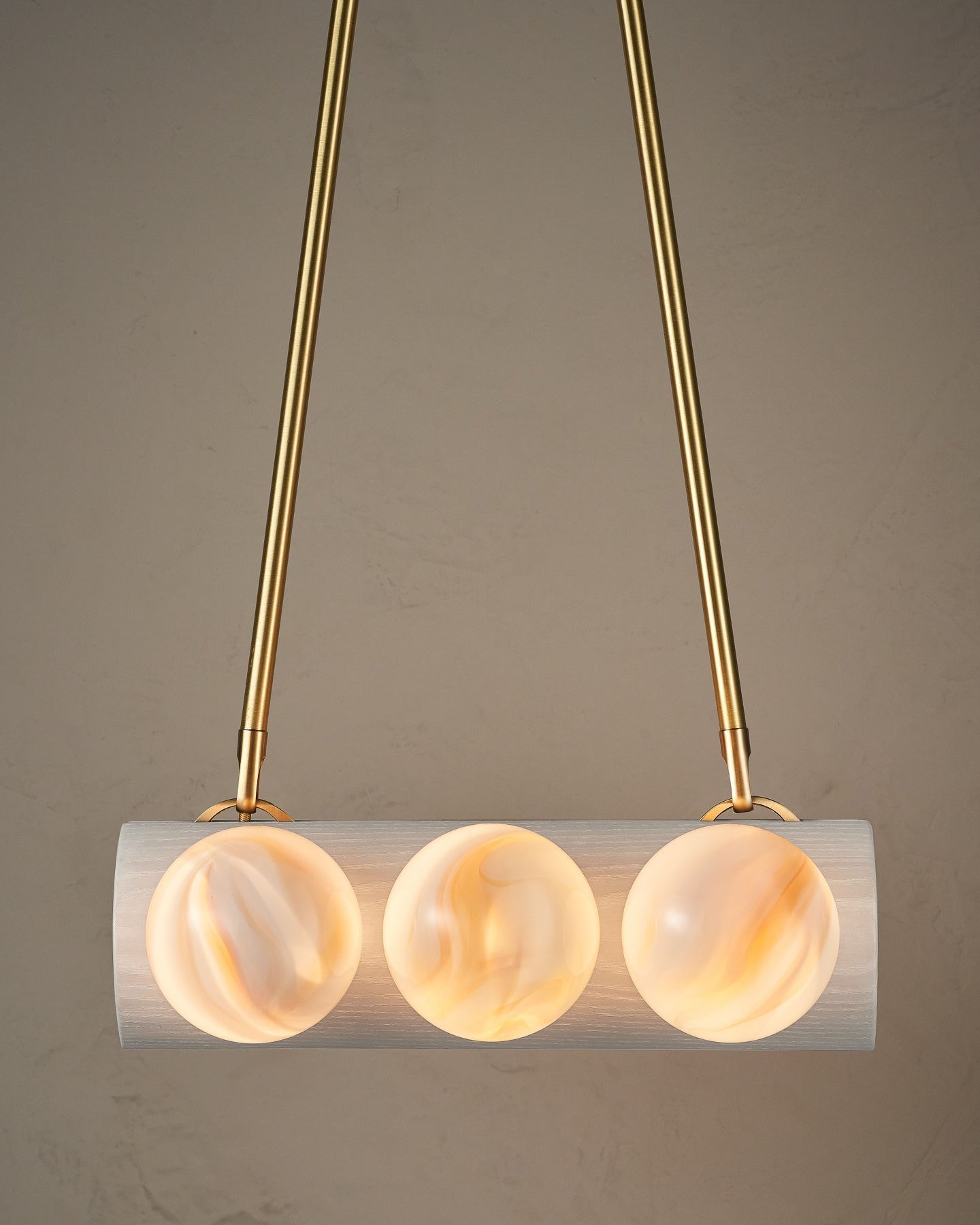 Nina 6-Light Chandelier | Organic Glass Shades, Solid Wood Base 24
