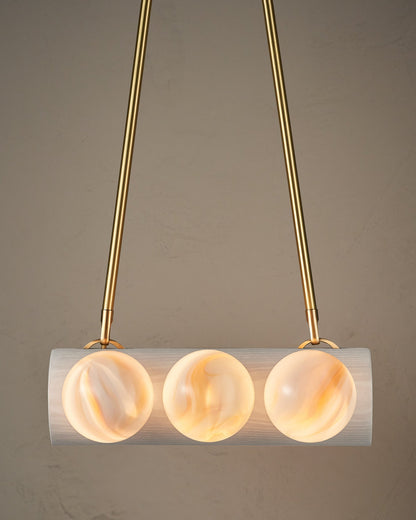Nina 6-Light Chandelier | Organic Glass Shades, Solid Wood Base 24
