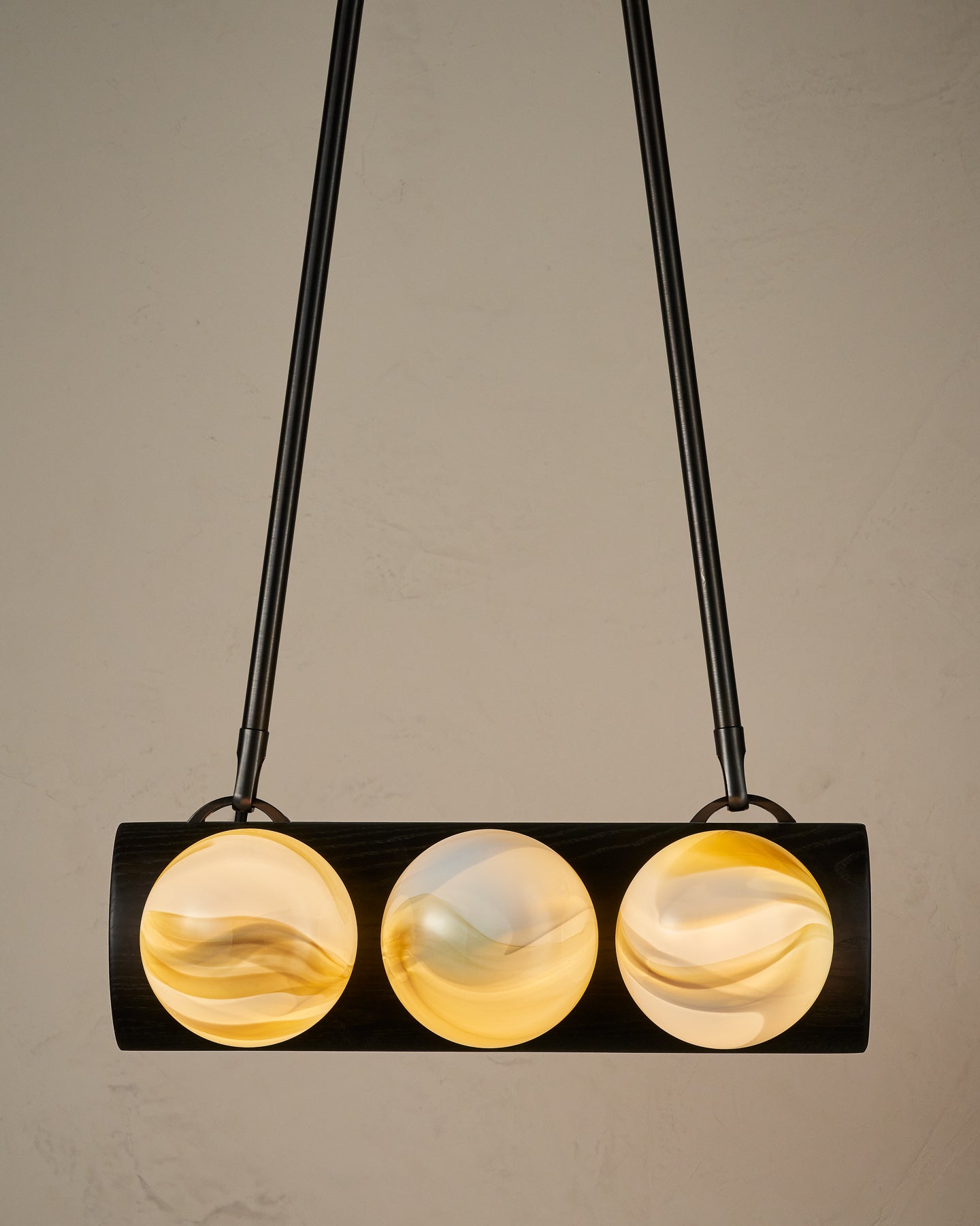 Nina 6-Light Chandelier | Organic Glass Shades, Solid Wood Base 25
