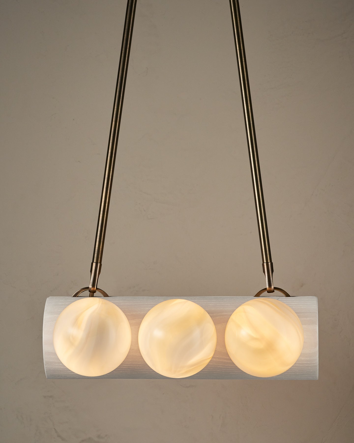 Nina 6-Light Chandelier | Organic Glass Shades, Solid Wood Base 26