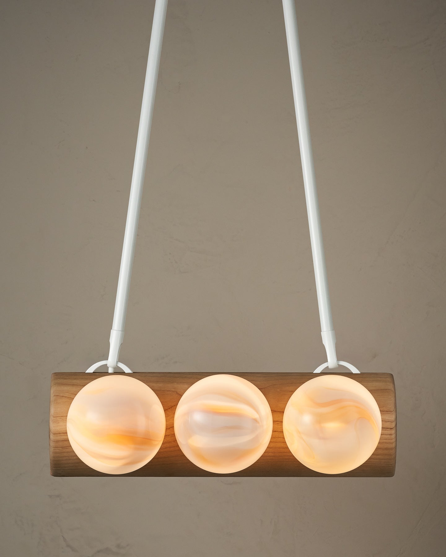 Nina 6-Light Chandelier | Organic Glass Shades, Solid Wood Base 29