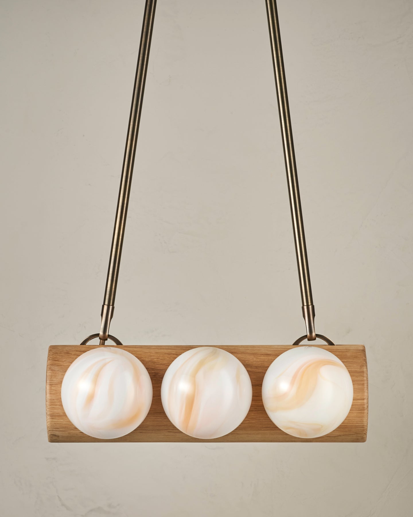 Nina 6-Light Chandelier | Organic Glass Shades, Solid Wood Base 3