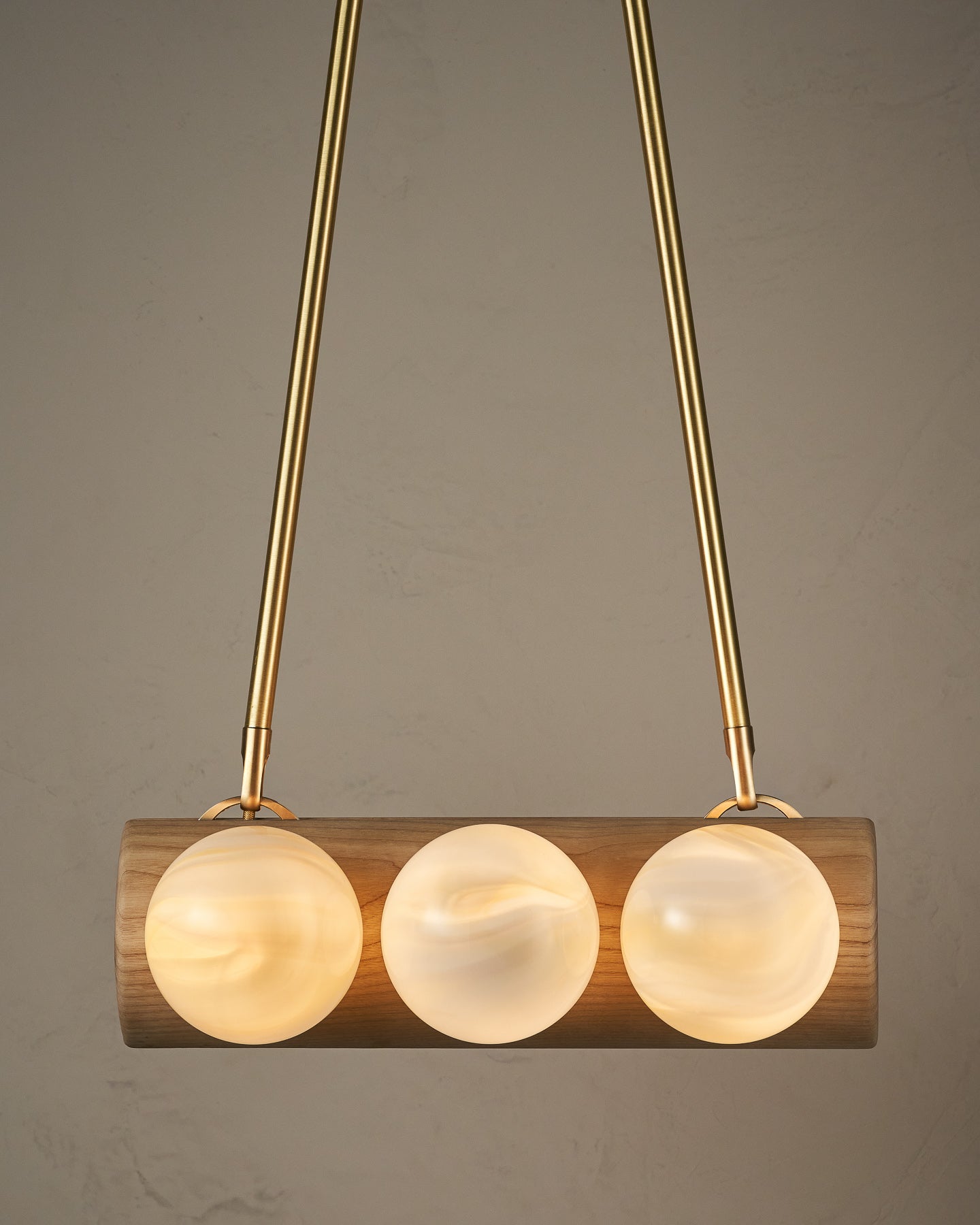 Nina 6-Light Chandelier | Organic Glass Shades, Solid Wood Base 30