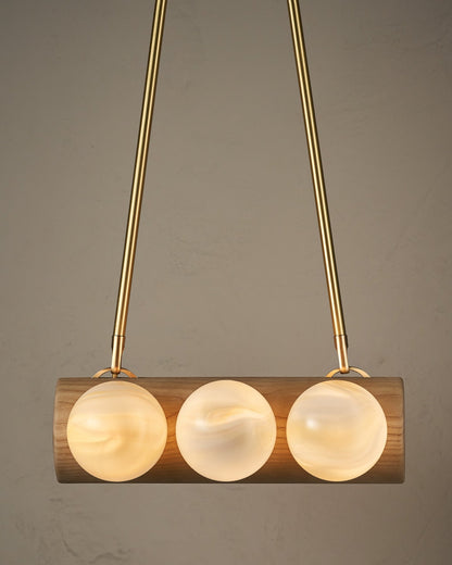 Nina 6-Light Chandelier | Organic Glass Shades, Solid Wood Base 30