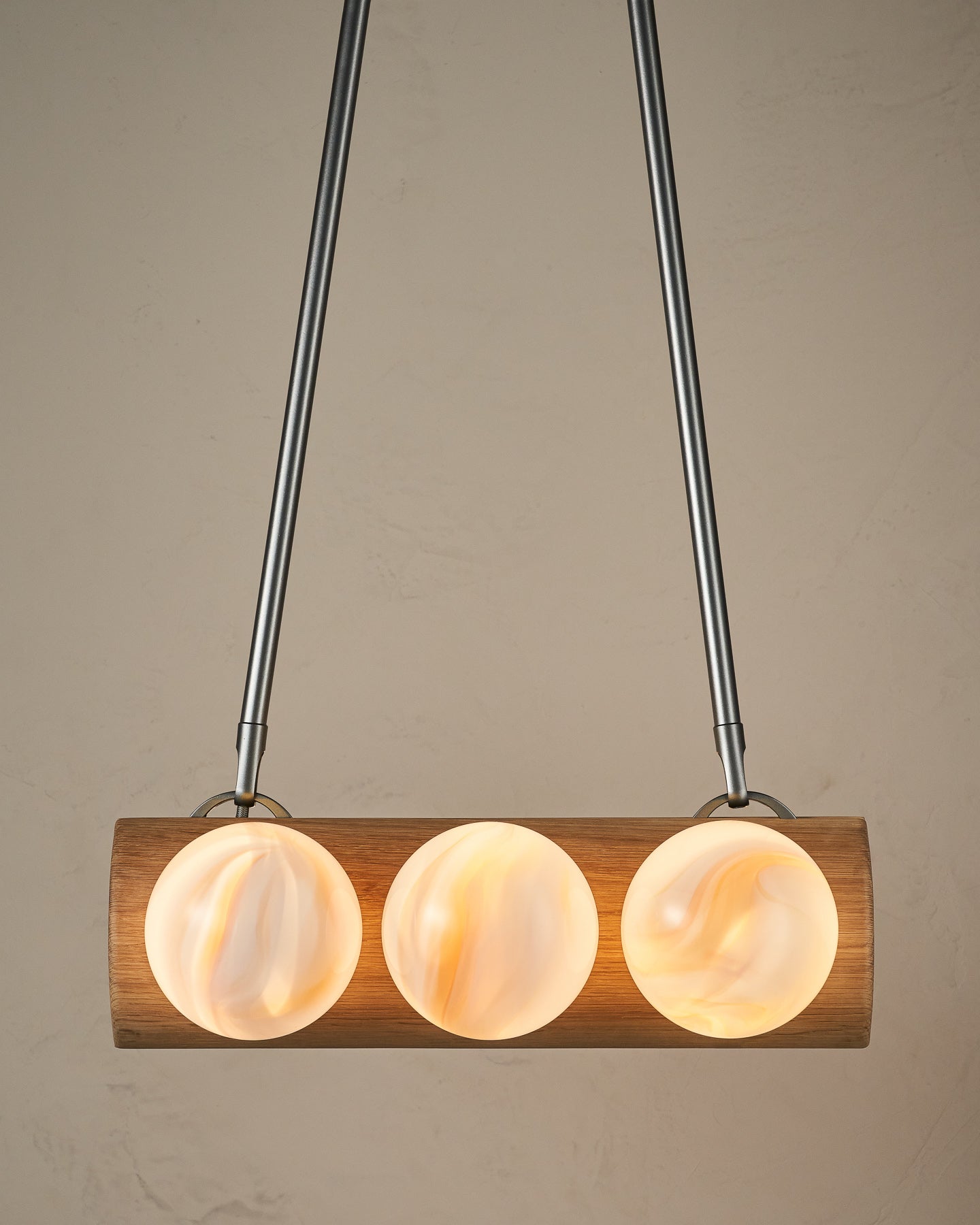 Nina 6-Light Chandelier | Organic Glass Shades, Solid Wood Base 31