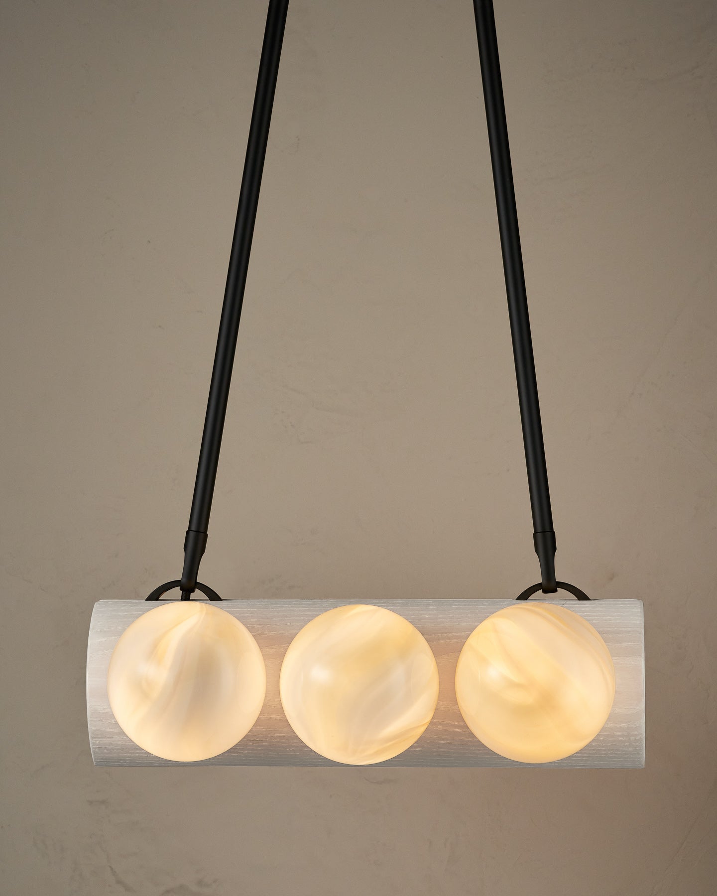 Nina 6-Light Chandelier | Organic Glass Shades, Solid Wood Base 32