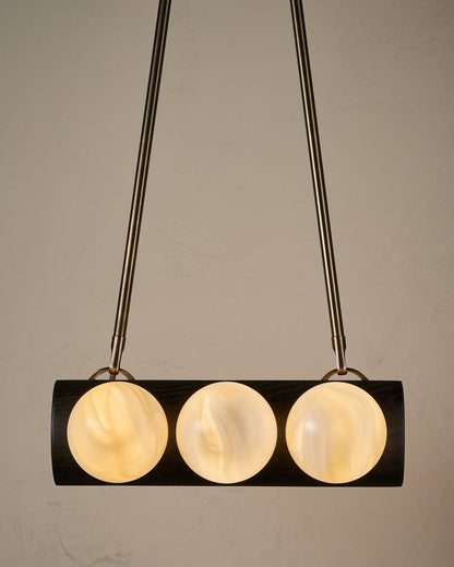 Nina 6-Light Chandelier | Organic Glass Shades, Solid Wood Base 33