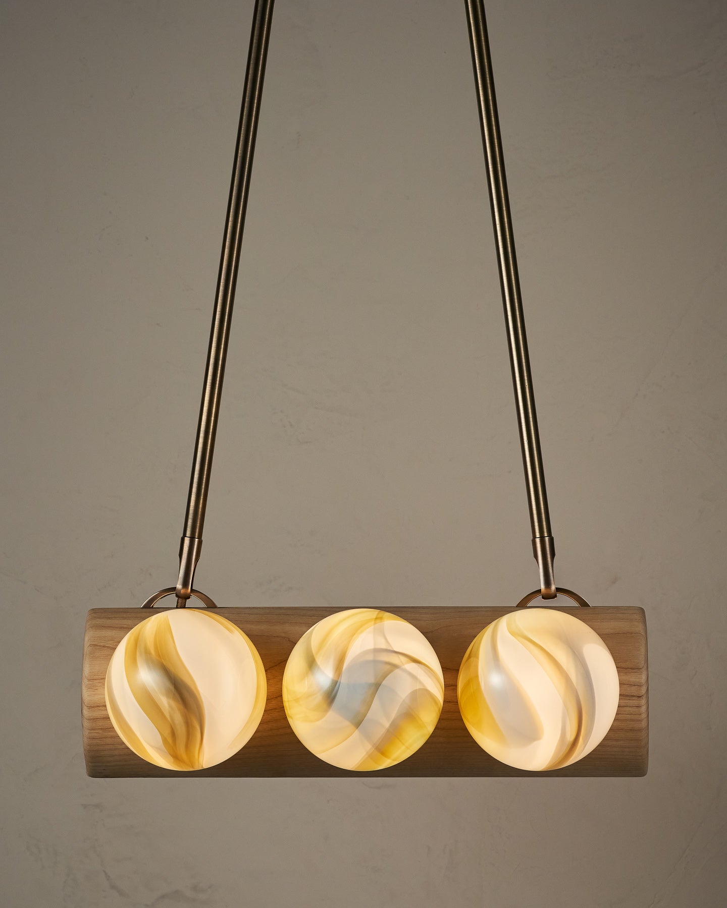 Nina 6-Light Chandelier | Organic Glass Shades, Solid Wood Base 35