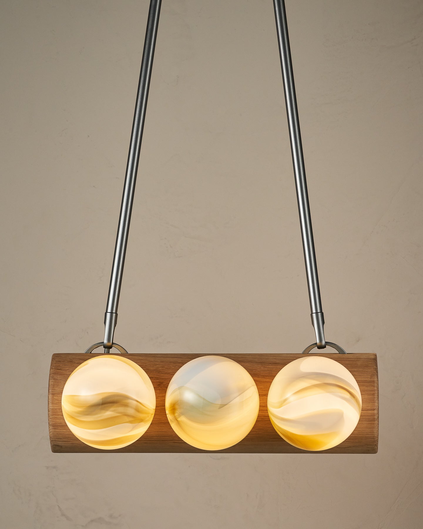 Nina 6-Light Chandelier | Organic Glass Shades, Solid Wood Base 37