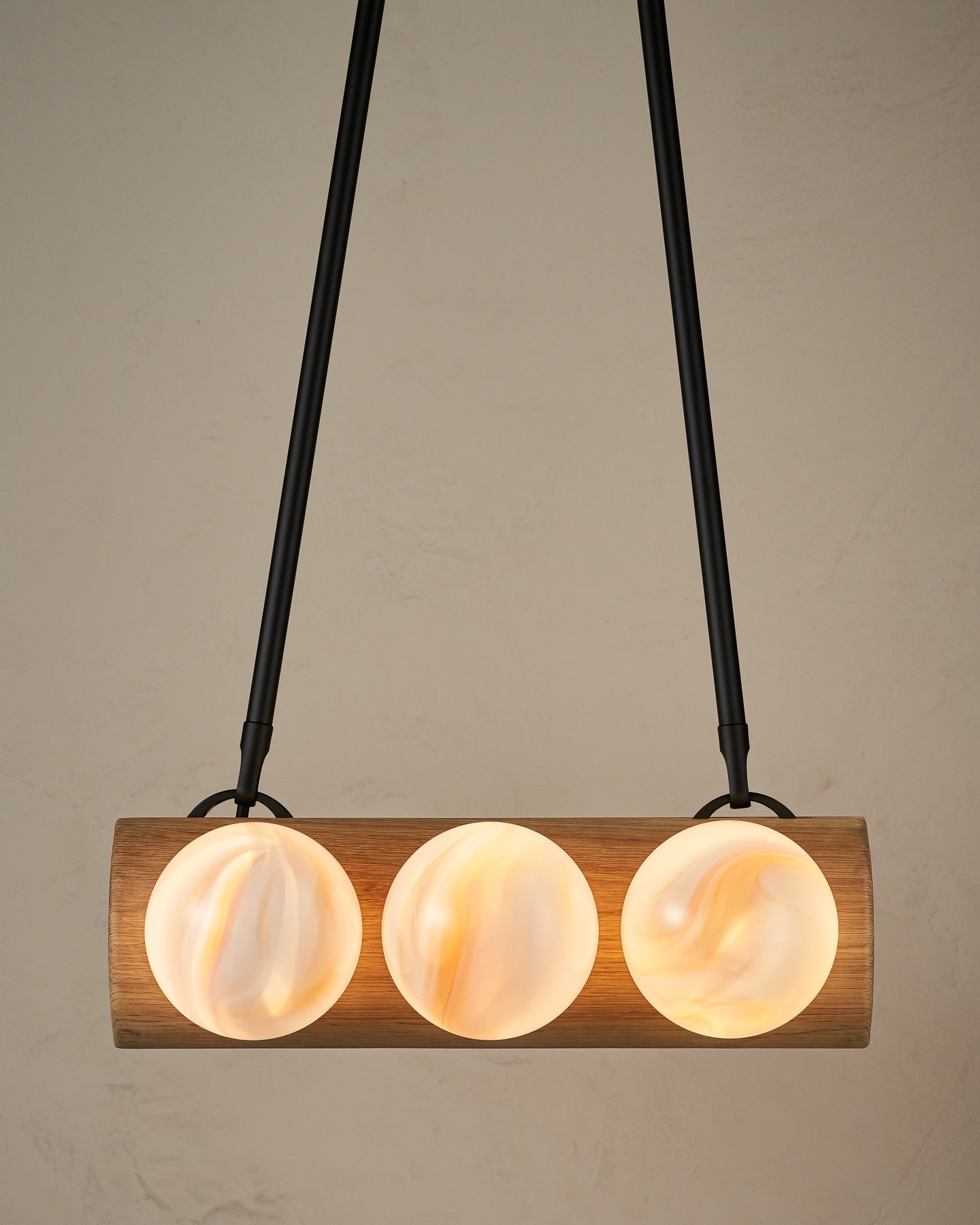 Nina 6-Light Chandelier | Organic Glass Shades, Solid Wood Base 38