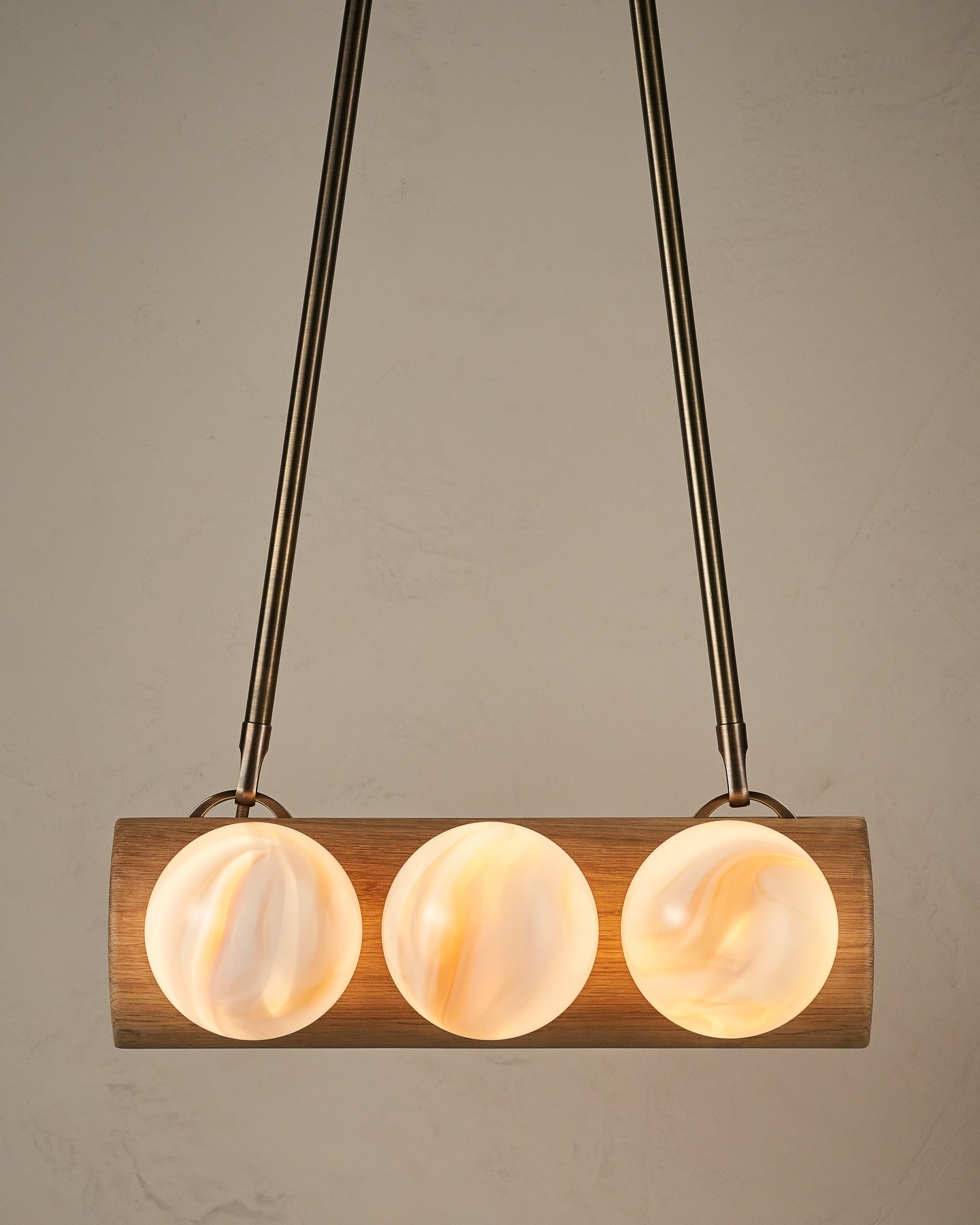 Nina 6-Light Chandelier | Organic Glass Shades, Solid Wood Base 4
