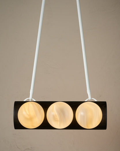Nina 6-Light Chandelier | Organic Glass Shades, Solid Wood Base 40