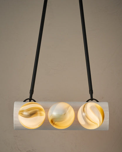 Nina 6-Light Chandelier | Organic Glass Shades, Solid Wood Base 41