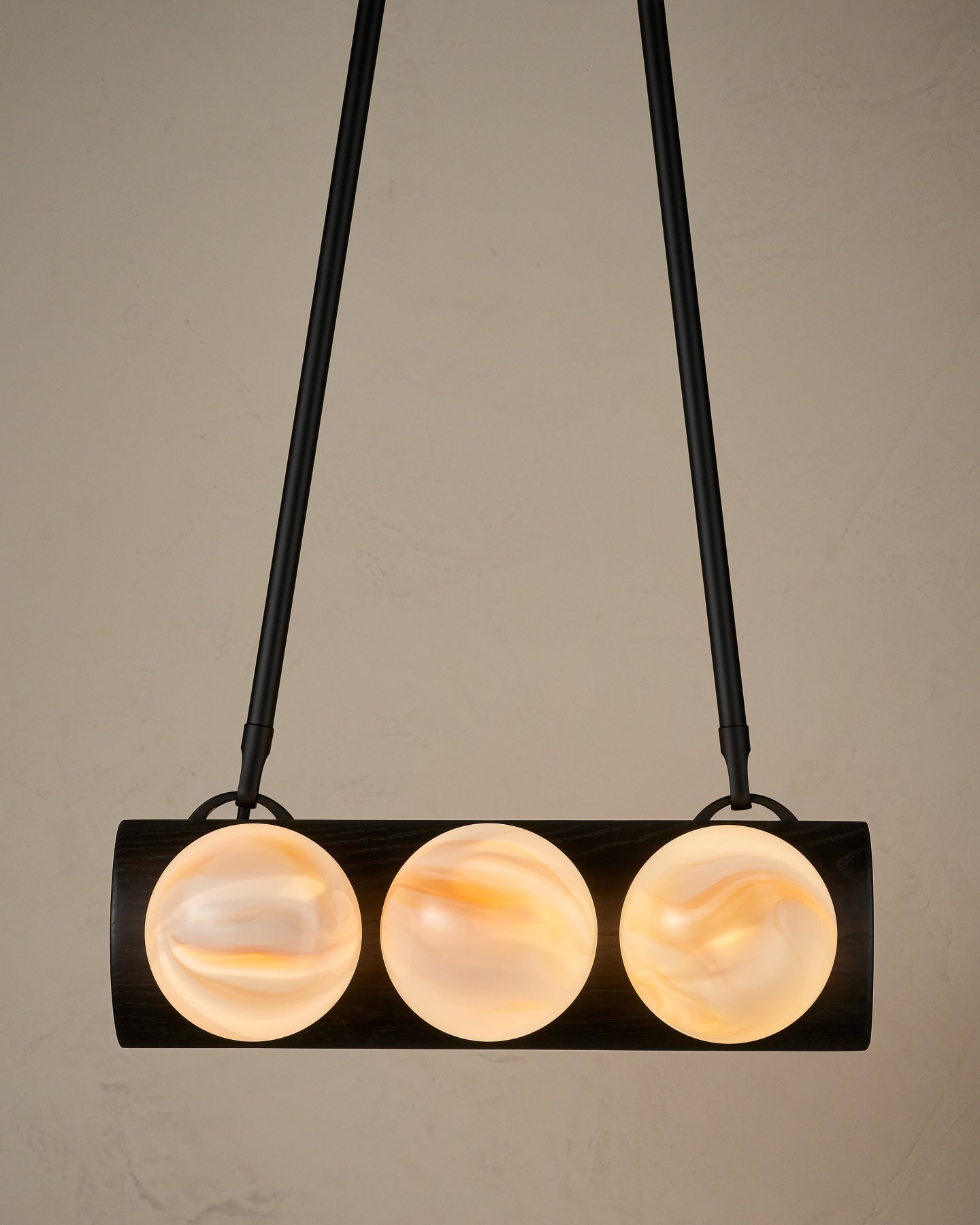 Nina 6-Light Chandelier | Organic Glass Shades, Solid Wood Base 42