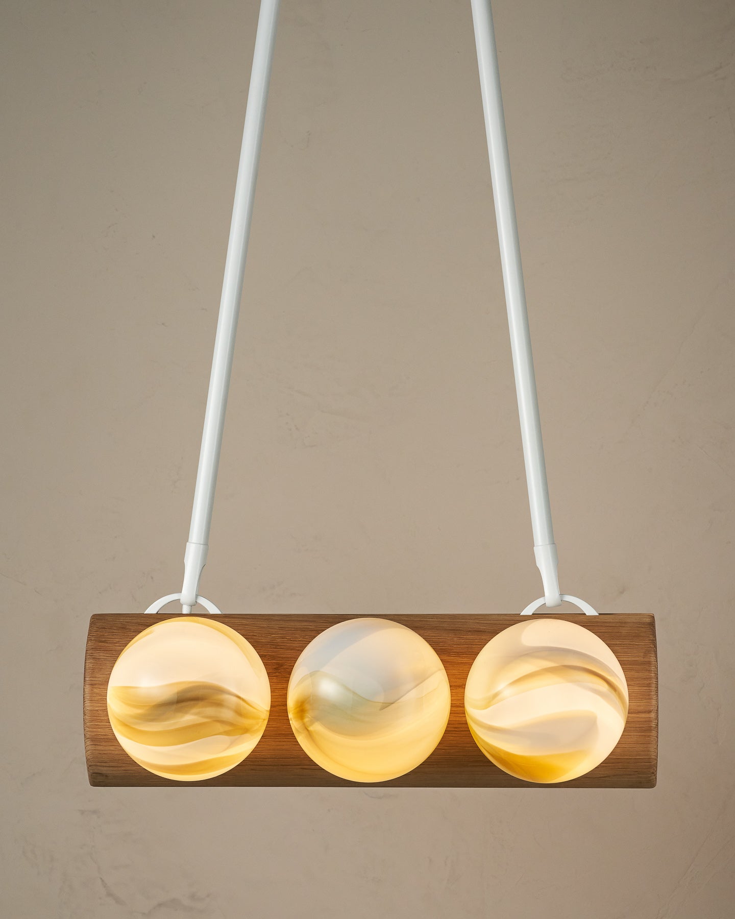 Nina 6-Light Chandelier | Organic Glass Shades, Solid Wood Base 43