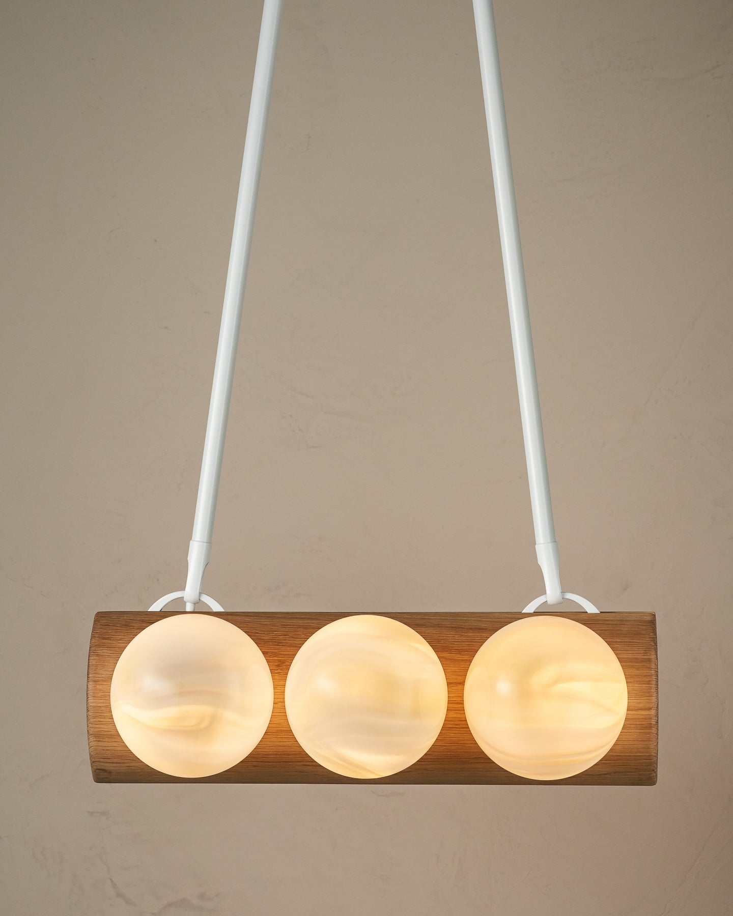 Nina 6-Light Chandelier | Organic Glass Shades, Solid Wood Base 44