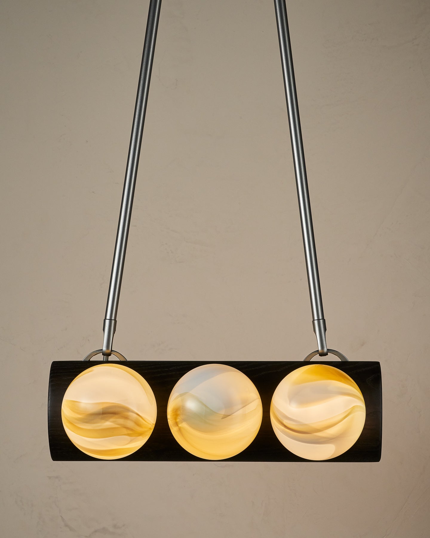 Nina 6-Light Chandelier | Organic Glass Shades, Solid Wood Base 46