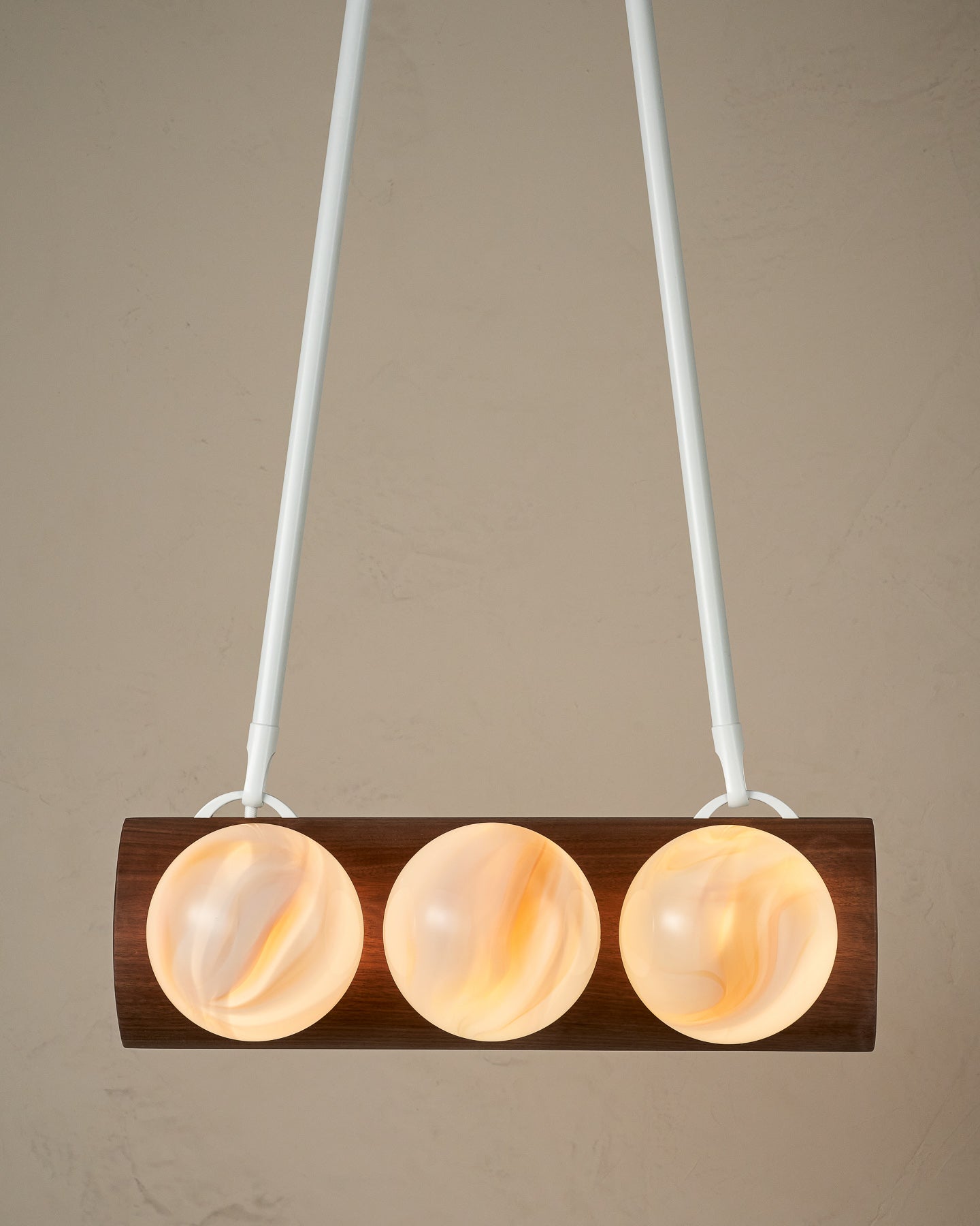 Nina 6-Light Chandelier | Organic Glass Shades, Solid Wood Base 48