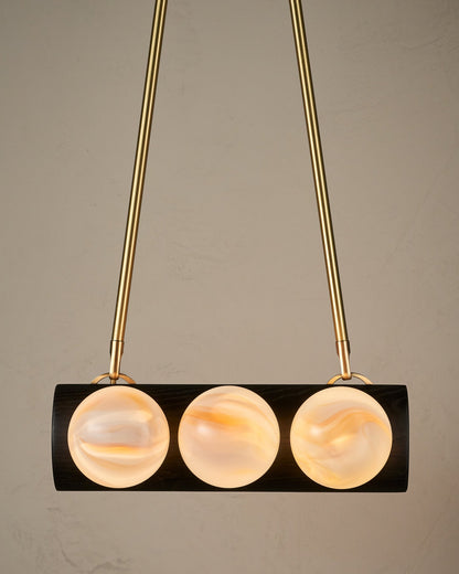 Nina 6-Light Chandelier | Organic Glass Shades, Solid Wood Base 49
