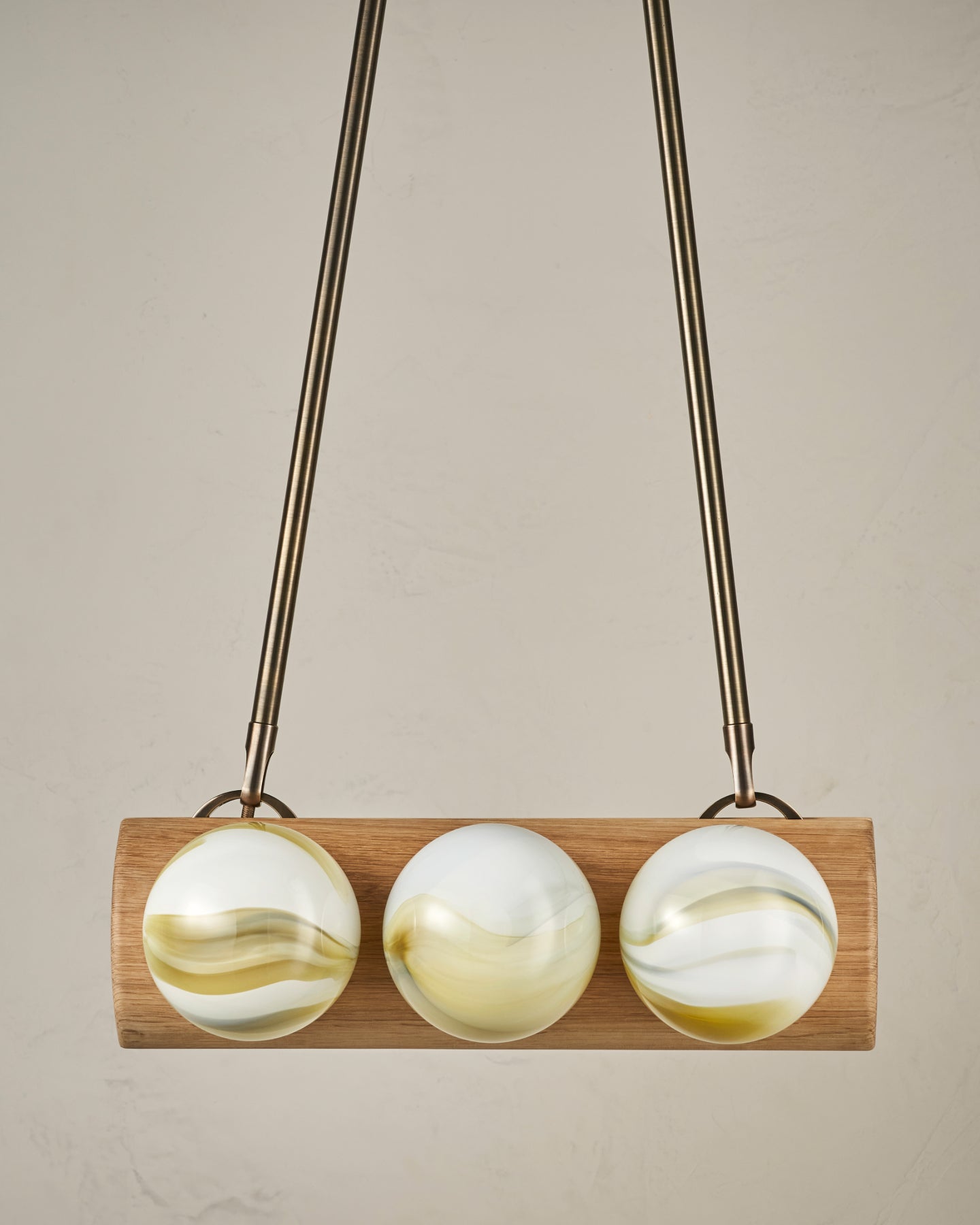 Nina 6-Light Chandelier | Organic Glass Shades, Solid Wood Base 5