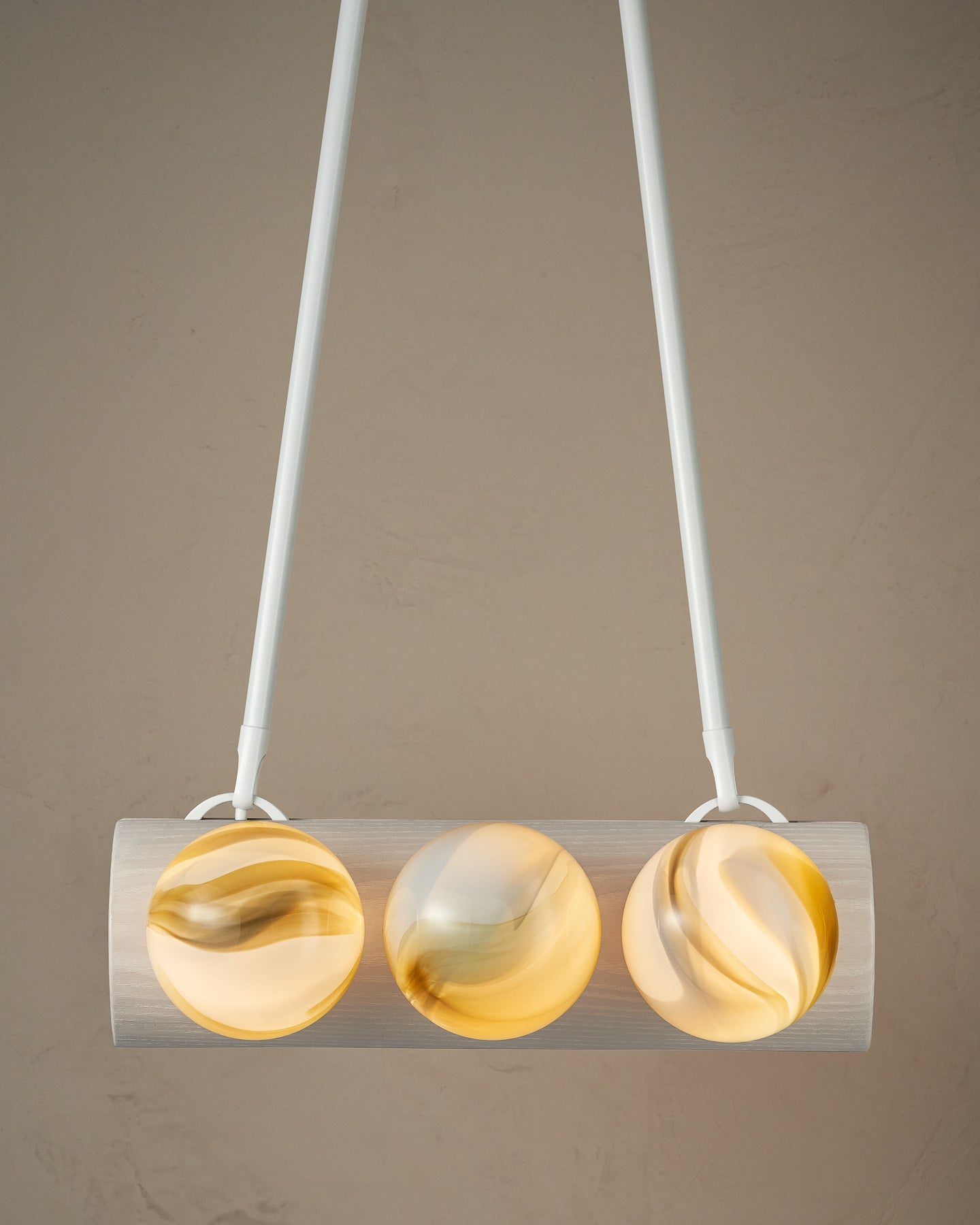 Nina 6-Light Chandelier | Organic Glass Shades, Solid Wood Base 52