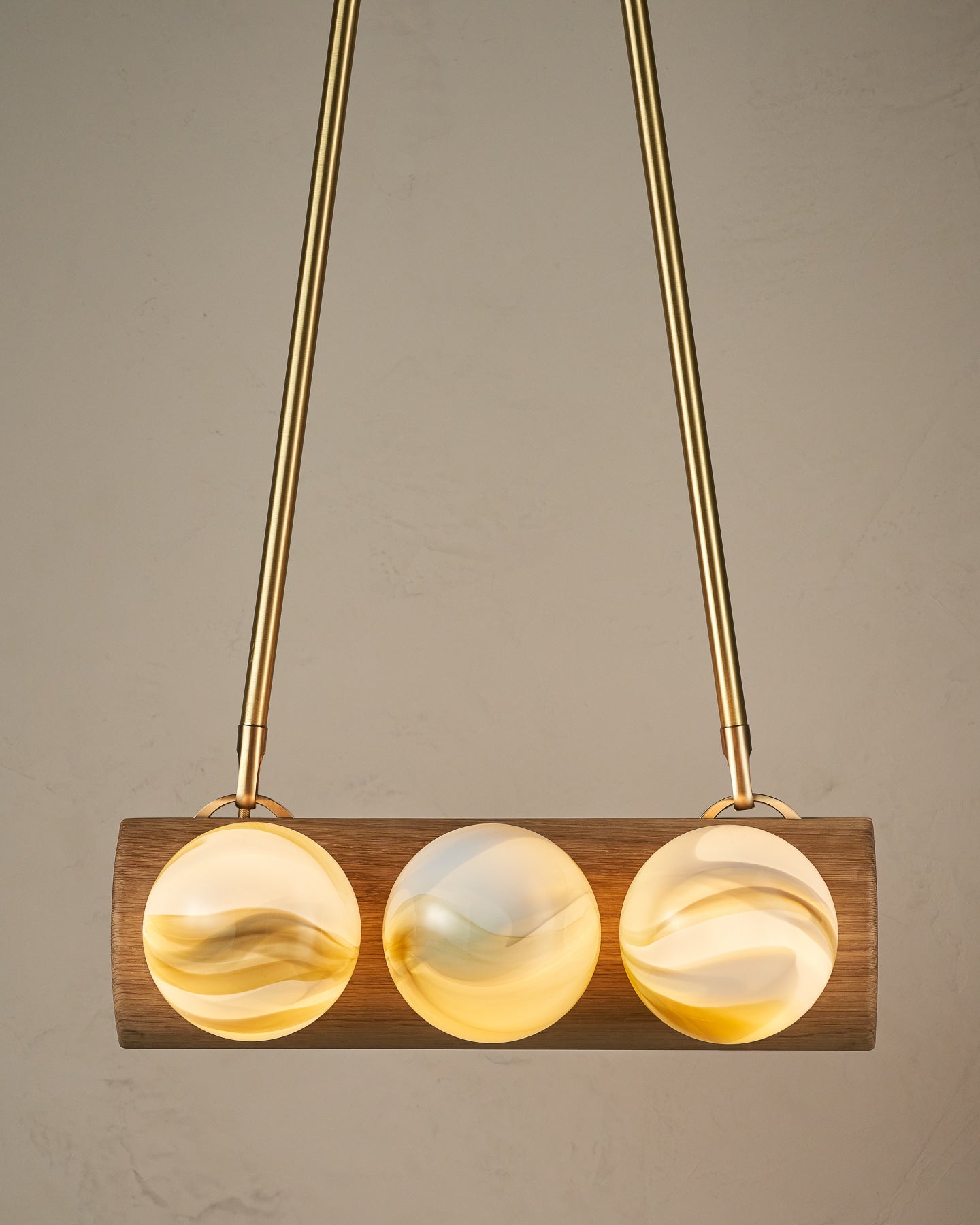 Nina 6-Light Chandelier | Organic Glass Shades, Solid Wood Base 53