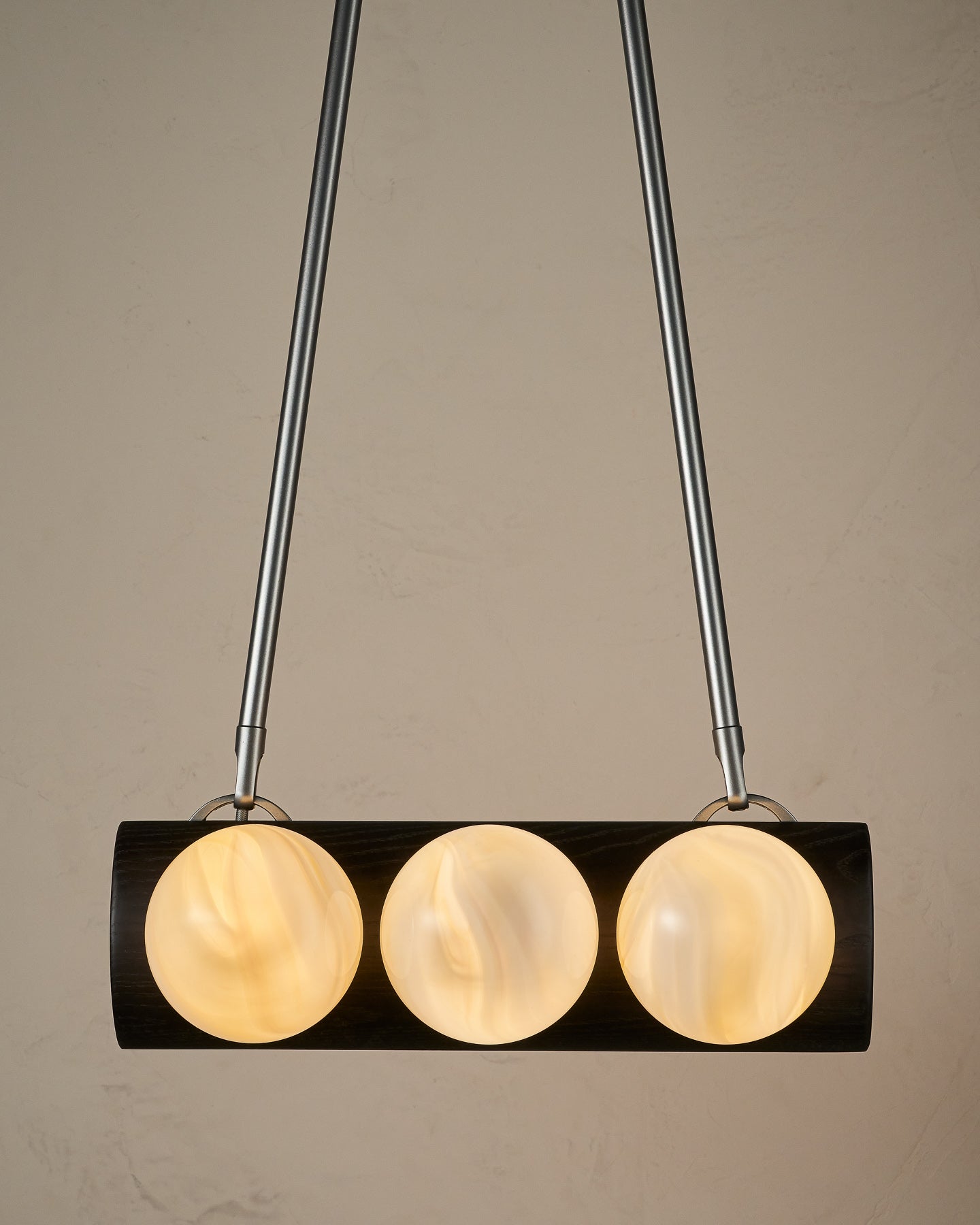 Nina 6-Light Chandelier | Organic Glass Shades, Solid Wood Base 57