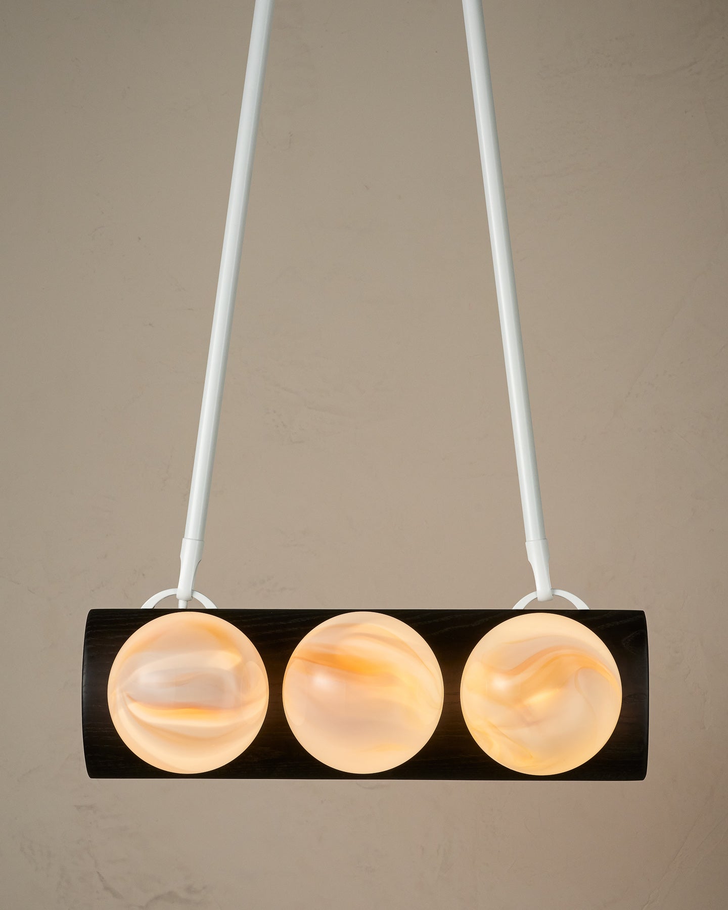 Nina 6-Light Chandelier | Organic Glass Shades, Solid Wood Base 61