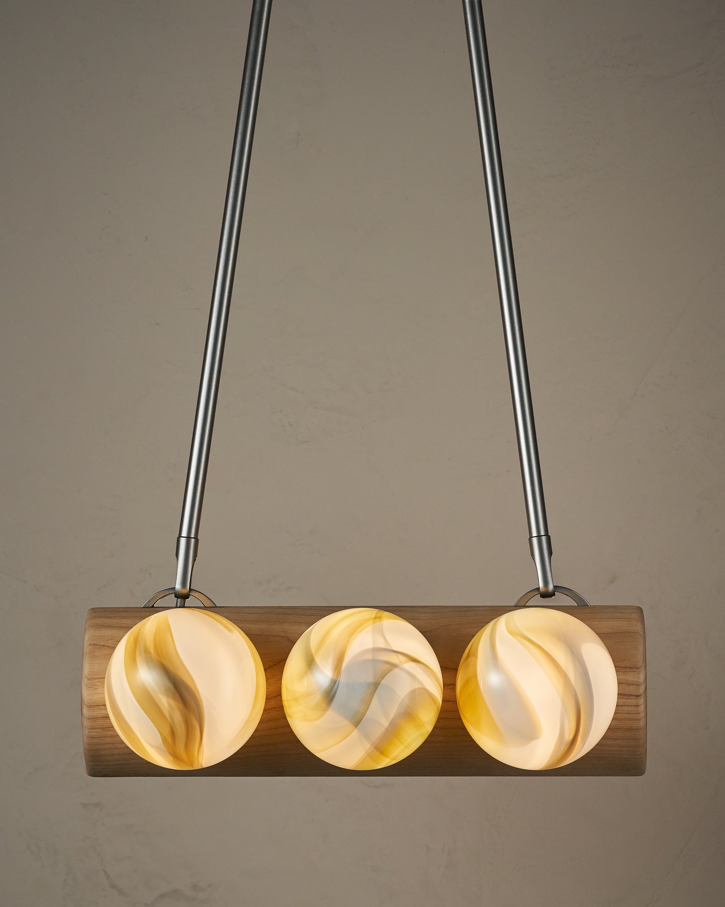 Nina 6-Light Chandelier | Organic Glass Shades, Solid Wood Base 64