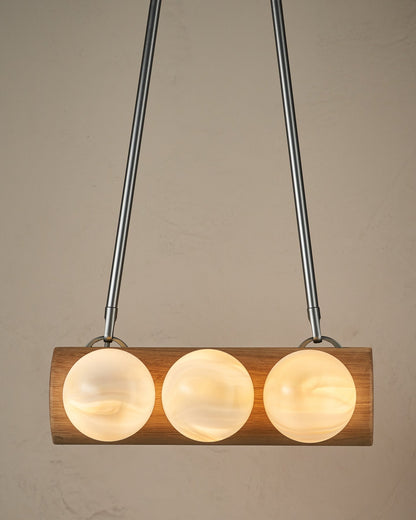 Nina 6-Light Chandelier | Organic Glass Shades, Solid Wood Base 66