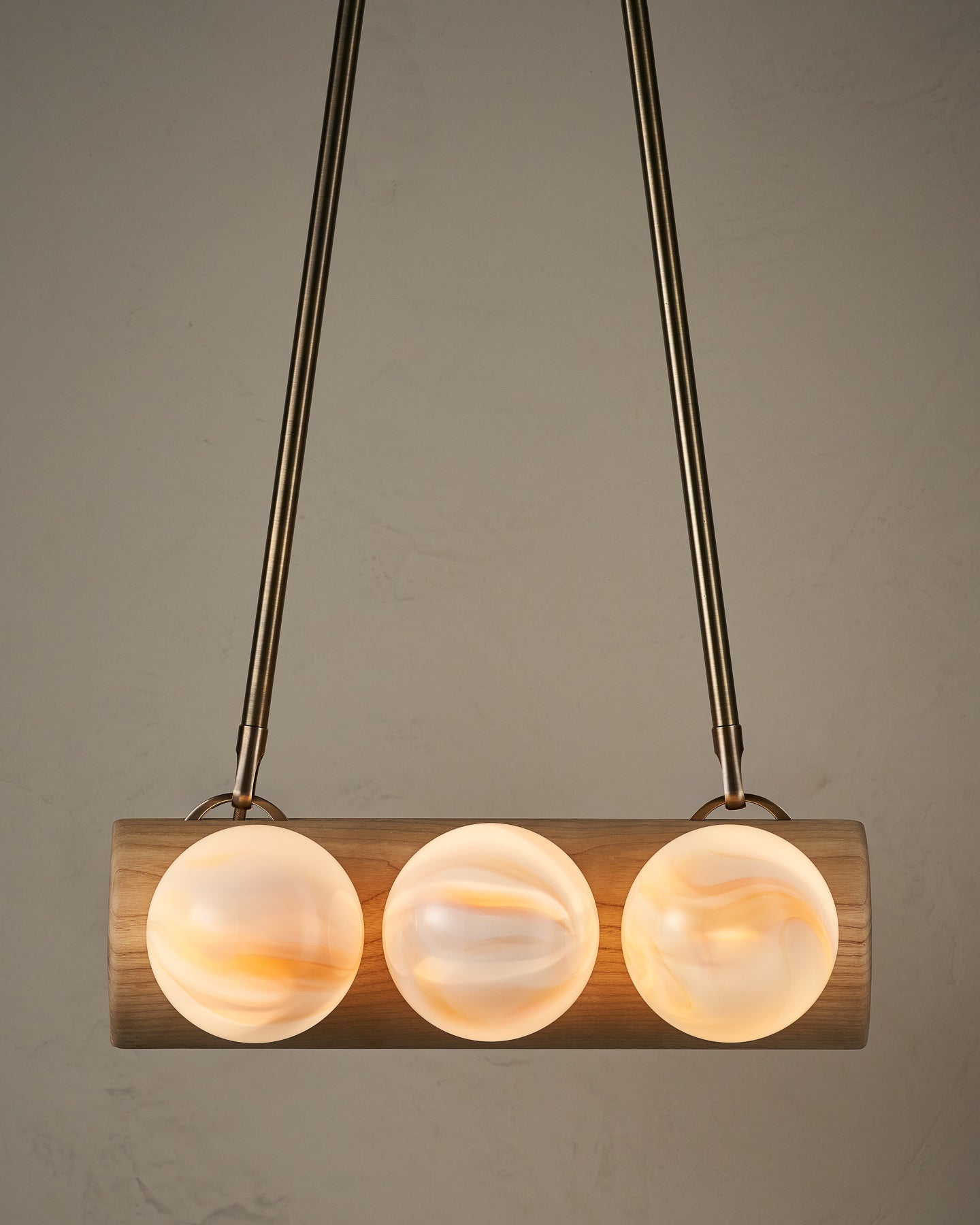 Nina 6-Light Chandelier | Organic Glass Shades, Solid Wood Base 67
