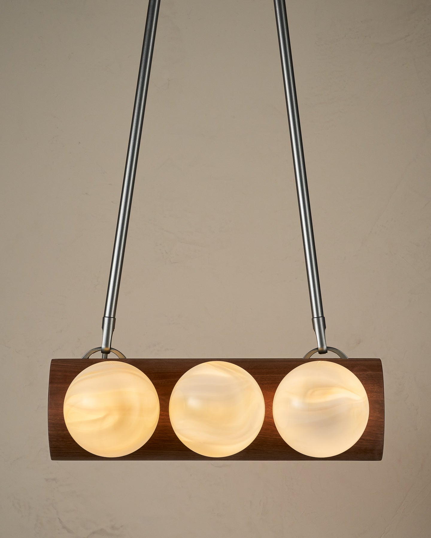 Nina 6-Light Chandelier | Organic Glass Shades, Solid Wood Base 69