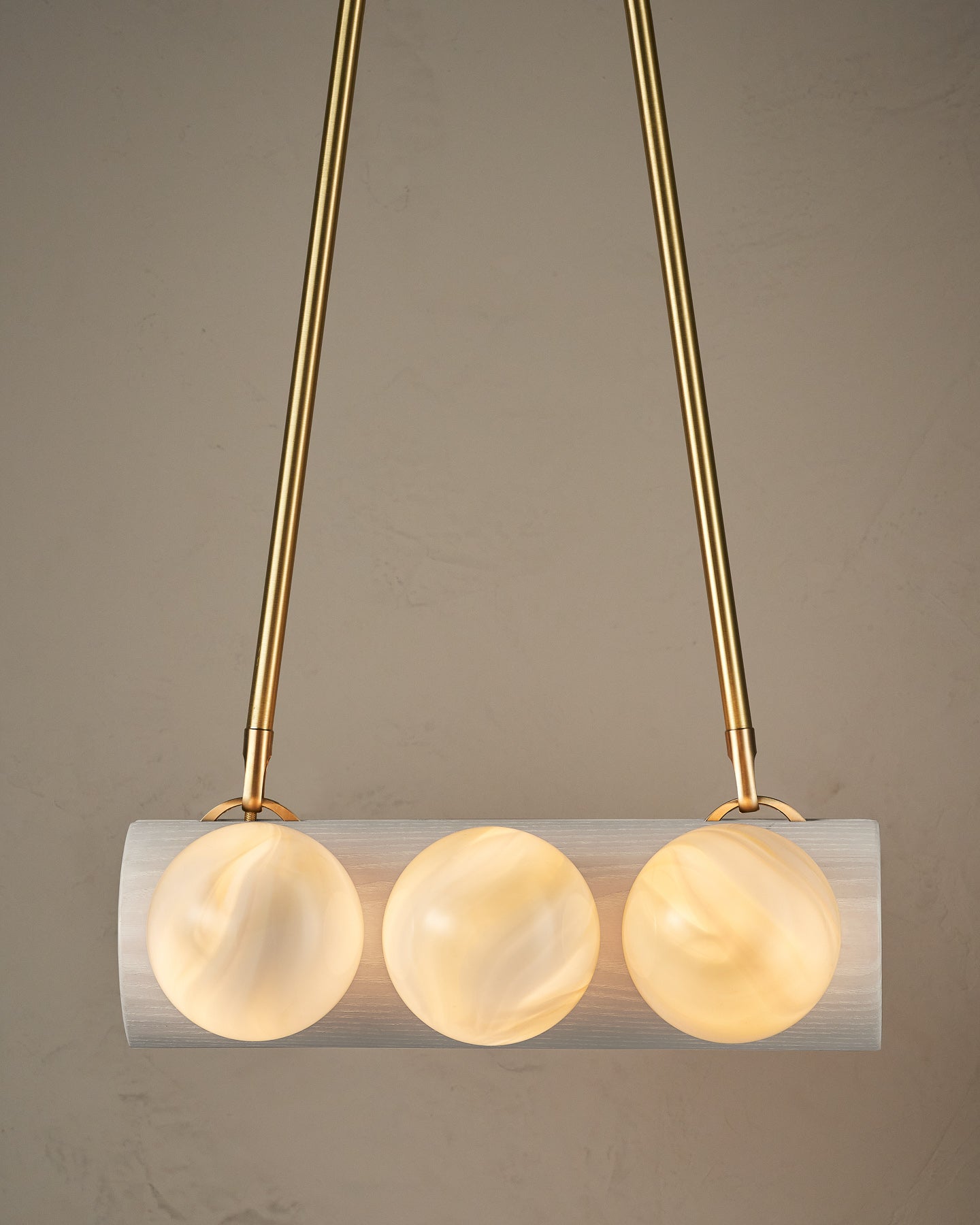 Nina 6-Light Chandelier | Organic Glass Shades, Solid Wood Base 70