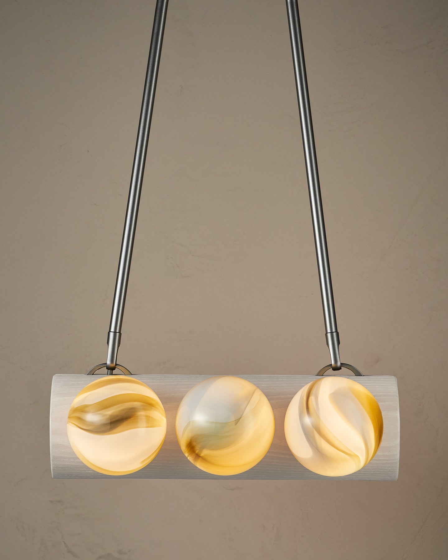 Nina 6-Light Chandelier | Organic Glass Shades, Solid Wood Base 71