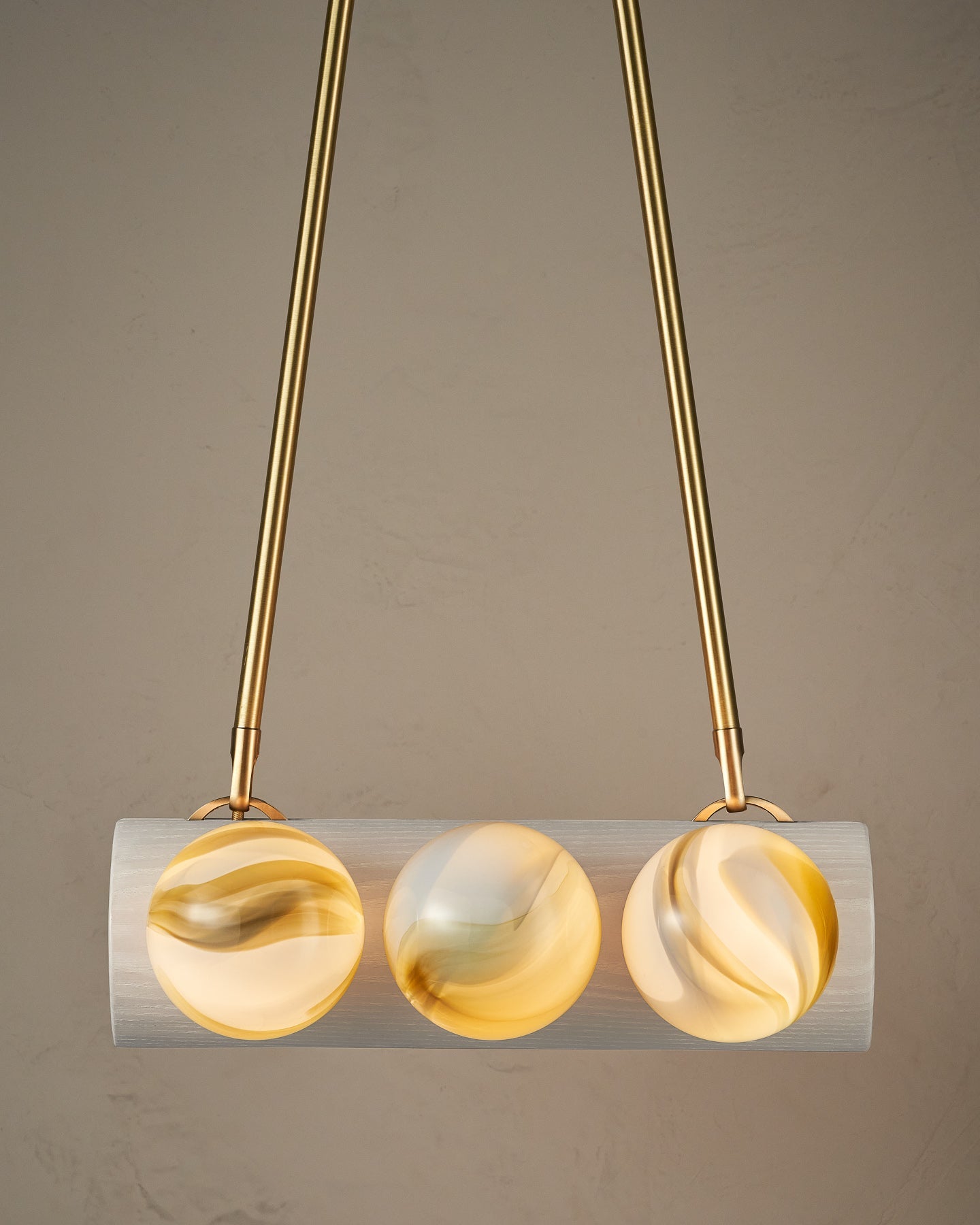 Nina 6-Light Chandelier | Organic Glass Shades, Solid Wood Base 73