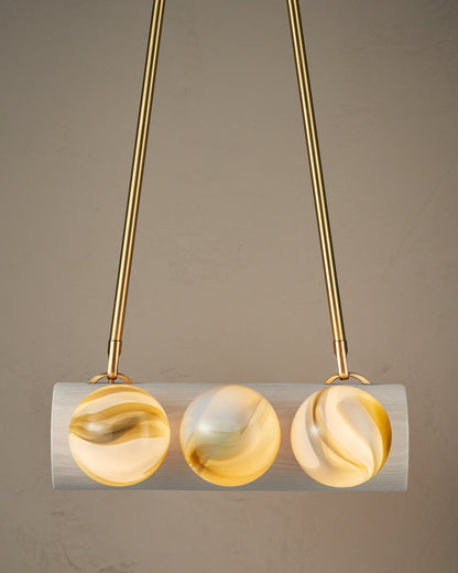 Nina 6-Light Chandelier | Organic Glass Shades, Solid Wood Base 73