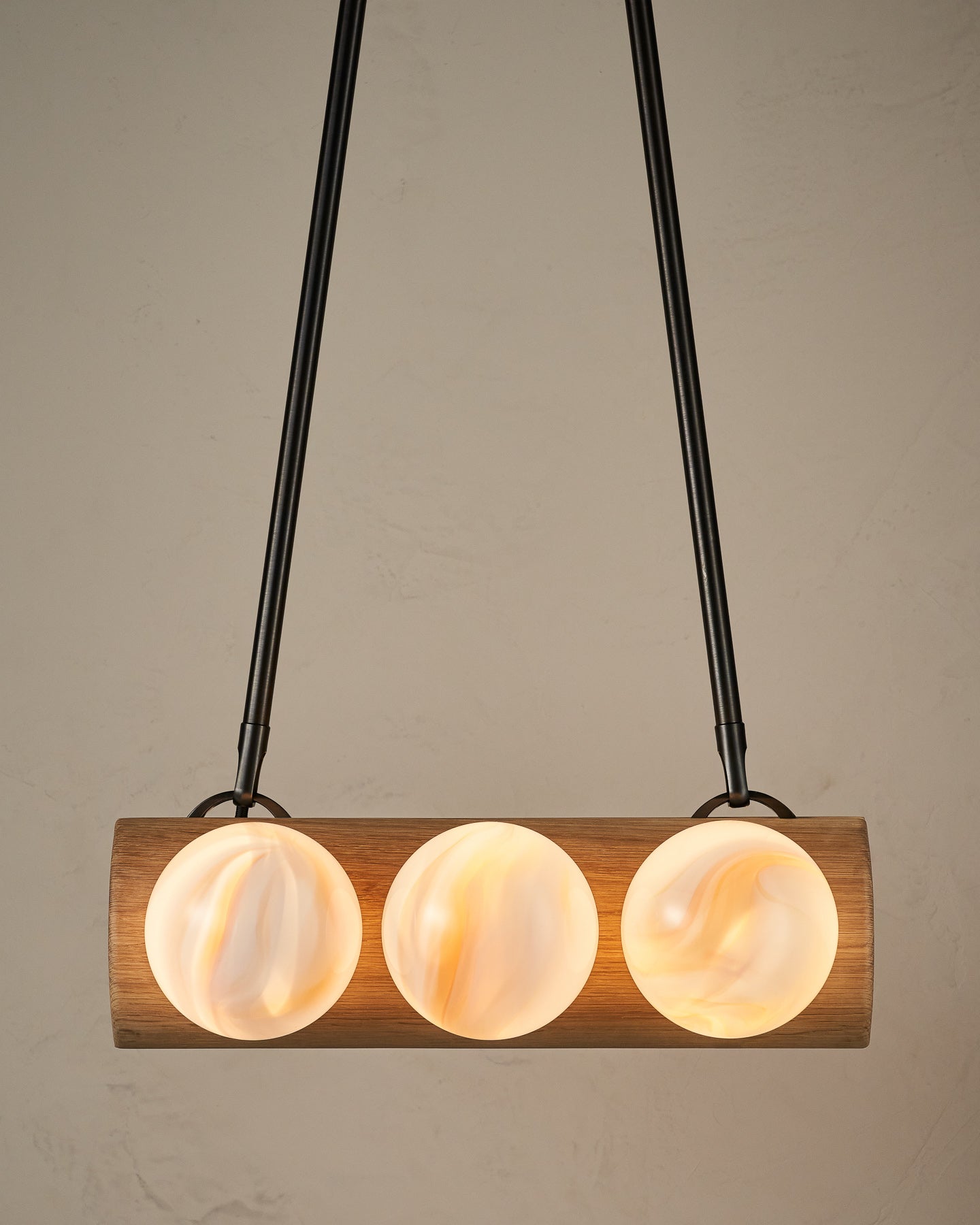 Nina 6-Light Chandelier | Organic Glass Shades, Solid Wood Base 74