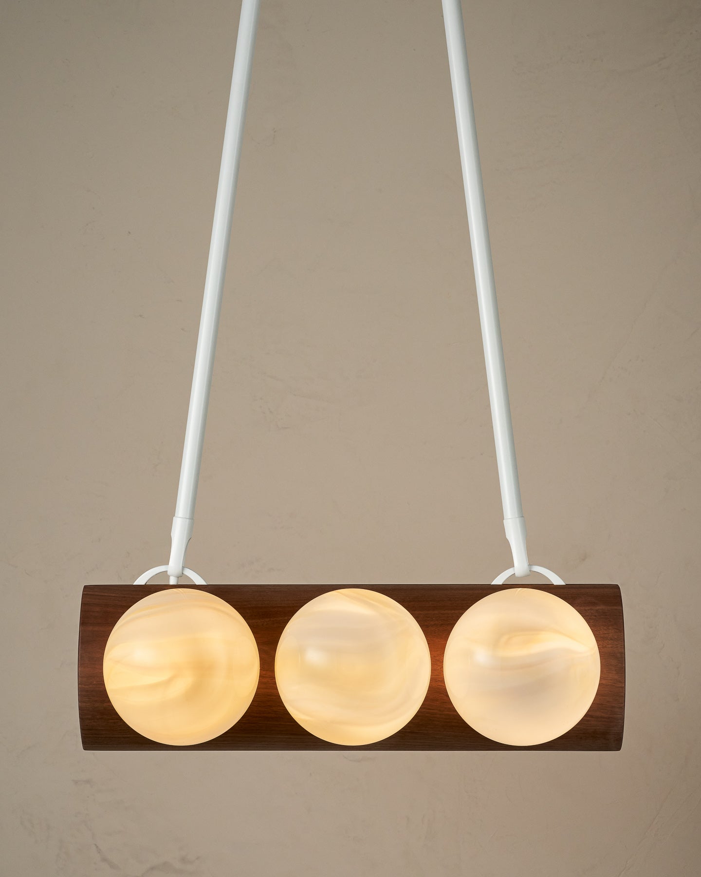 Nina 6-Light Chandelier | Organic Glass Shades, Solid Wood Base 75