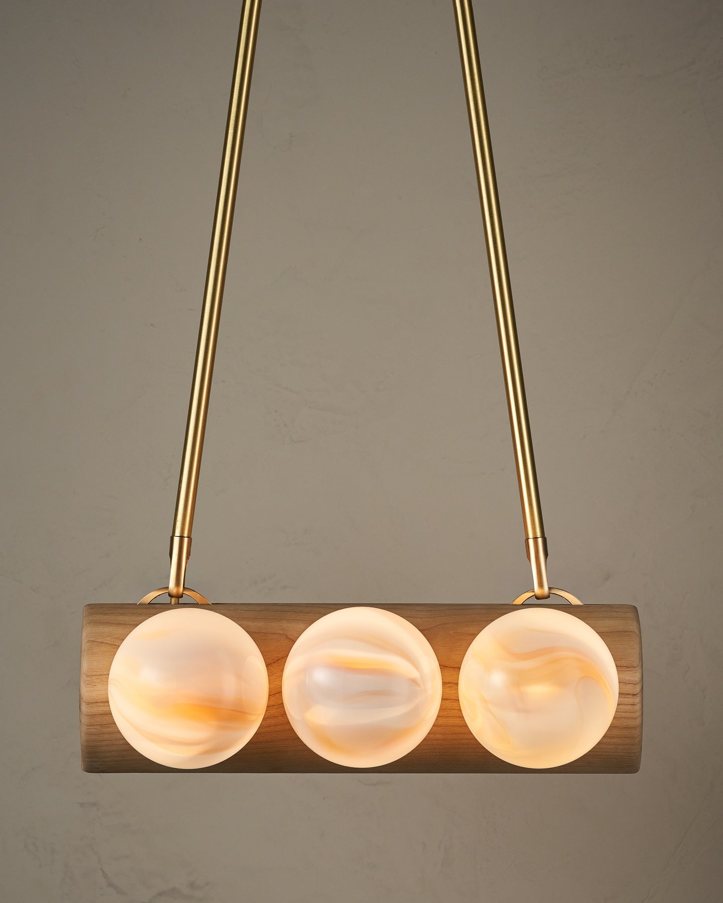 Nina 6-Light Chandelier | Organic Glass Shades, Solid Wood Base 76