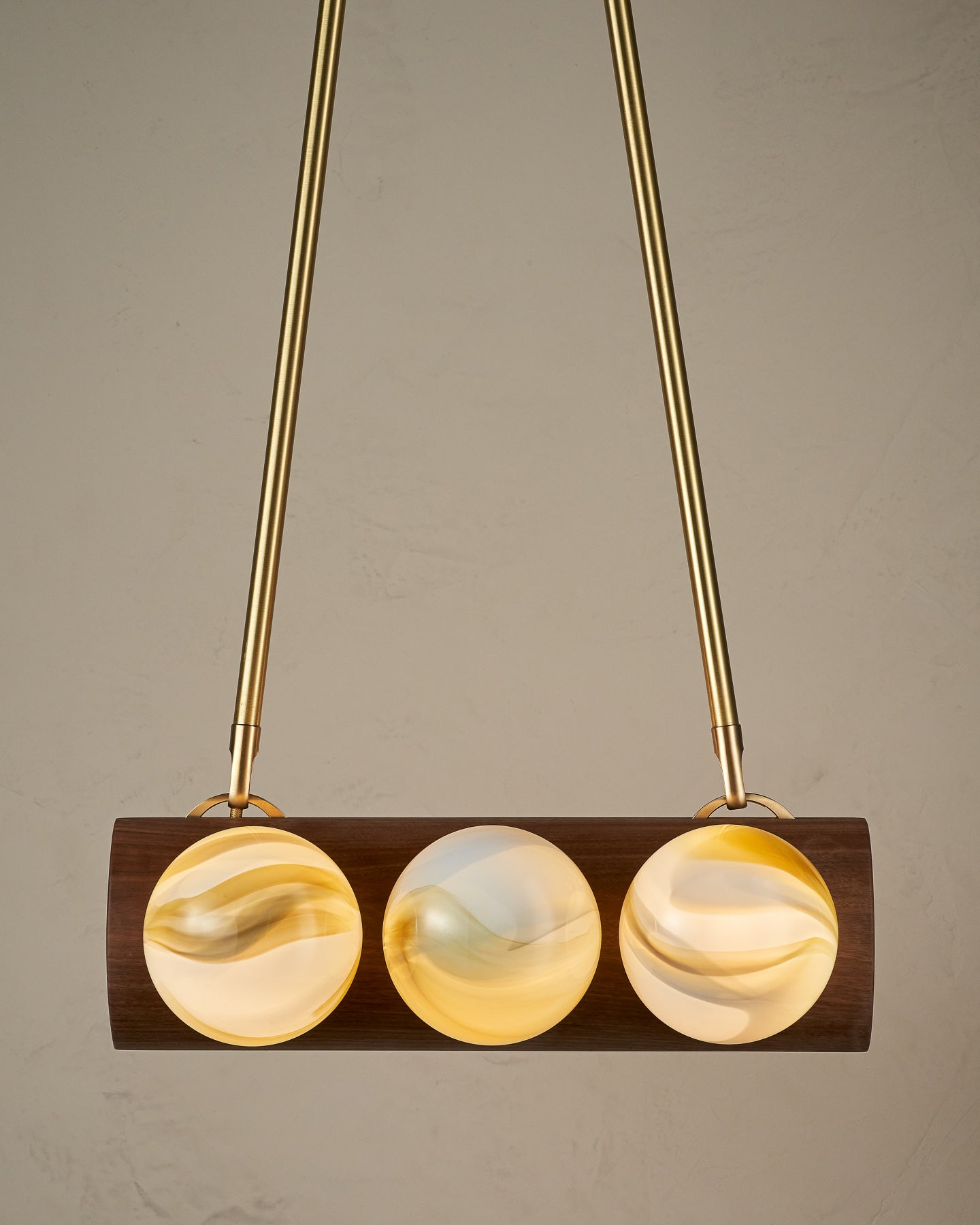 Nina 6-Light Chandelier | Organic Glass Shades, Solid Wood Base 79