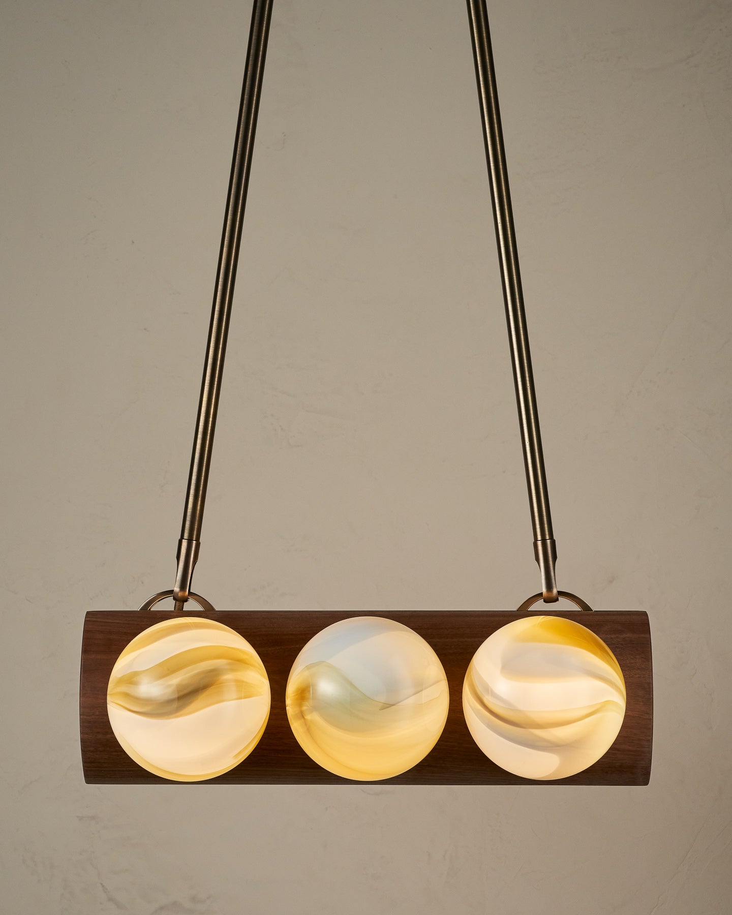Nina 6-Light Chandelier | Organic Glass Shades, Solid Wood Base 8