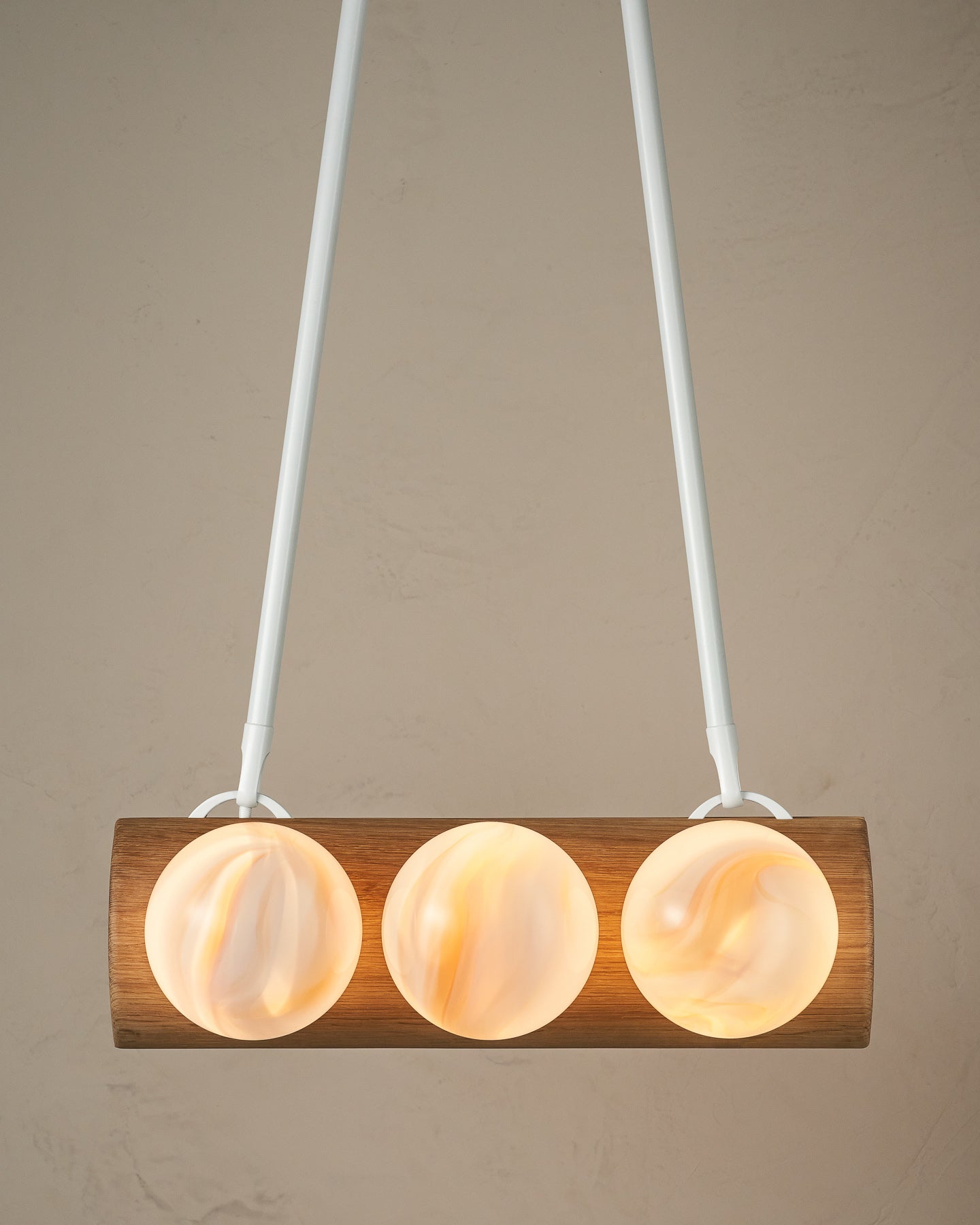 Nina 6-Light Chandelier | Organic Glass Shades, Solid Wood Base 80