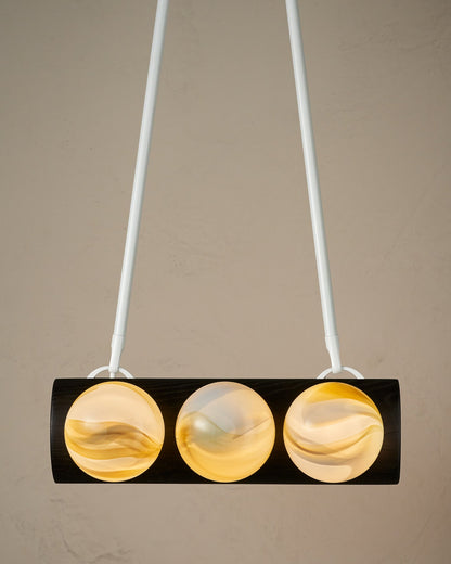 Nina 6-Light Chandelier | Organic Glass Shades, Solid Wood Base 81