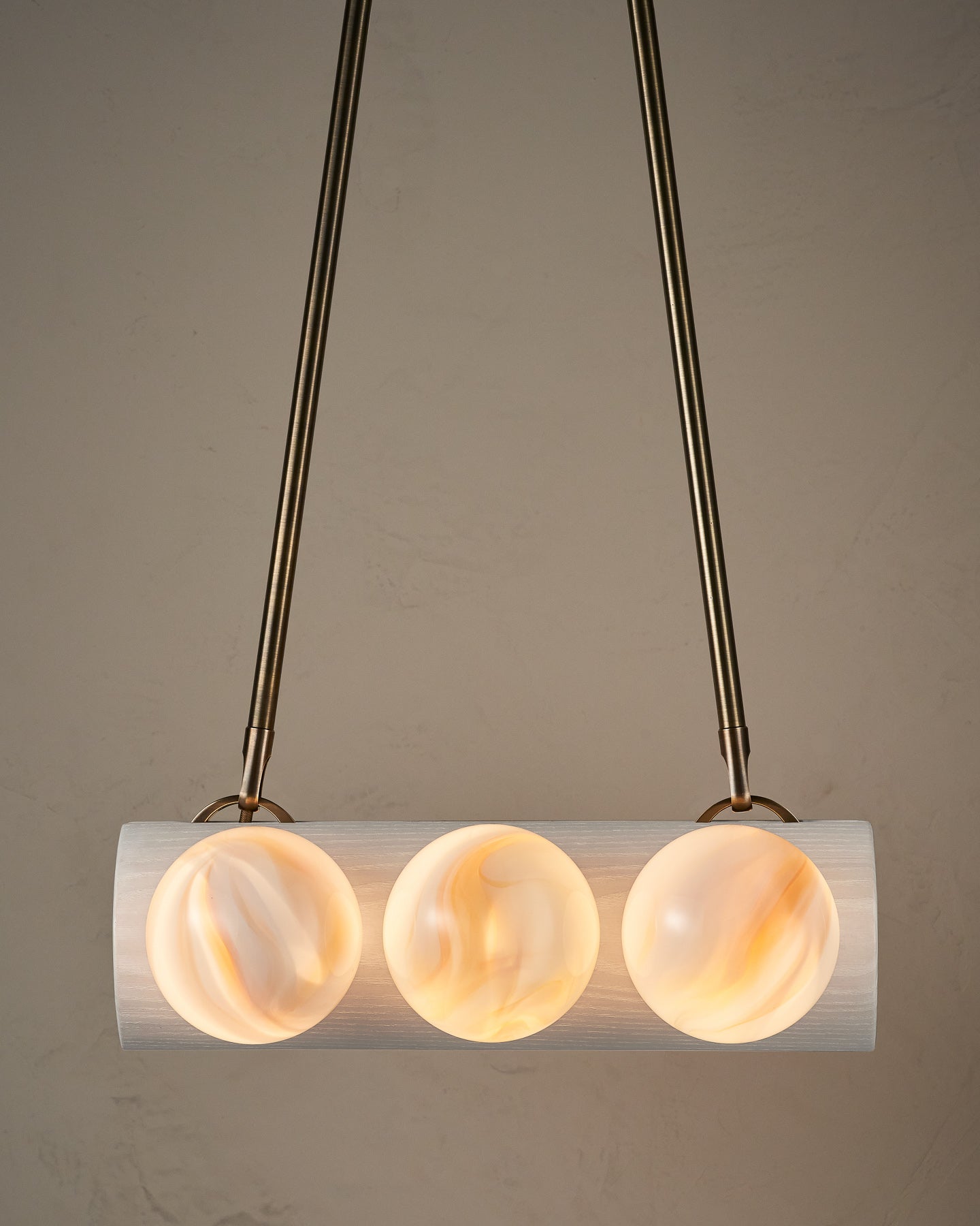 Nina 6-Light Chandelier | Organic Glass Shades, Solid Wood Base 82
