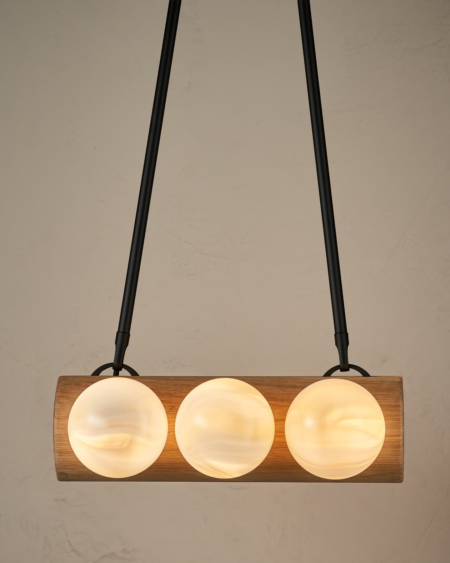 Nina 6-Light Chandelier | Organic Glass Shades, Solid Wood Base 83