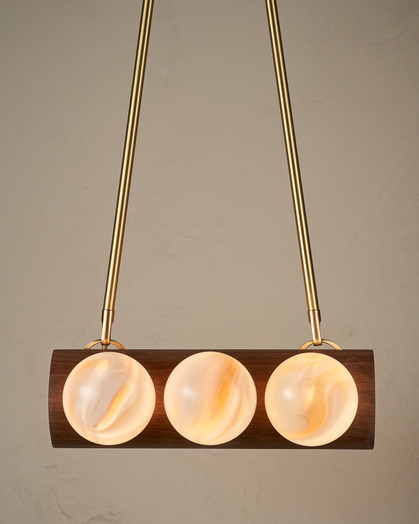 Nina 6-Light Chandelier | Organic Glass Shades, Solid Wood Base 86