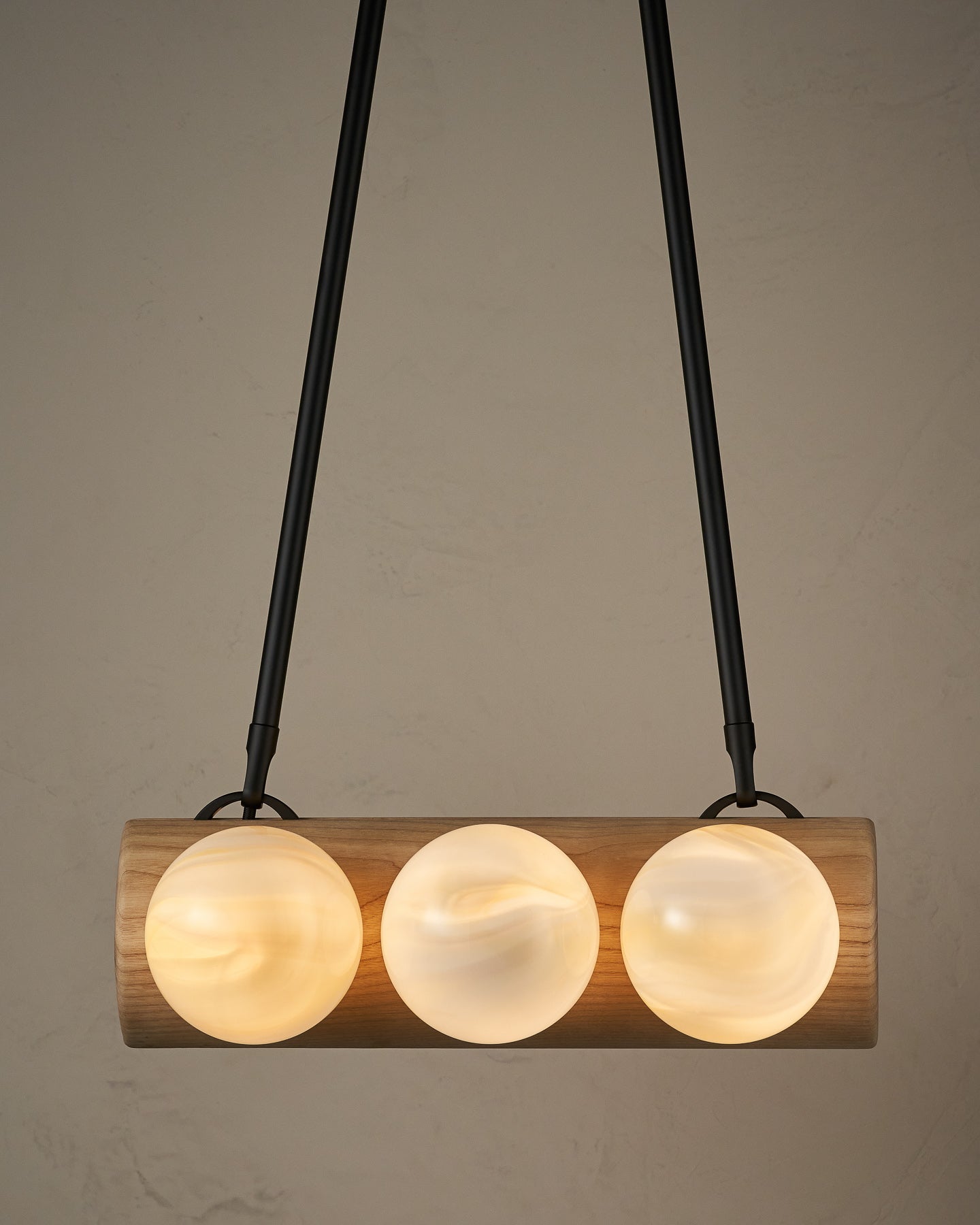 Nina 6-Light Chandelier | Organic Glass Shades, Solid Wood Base 88