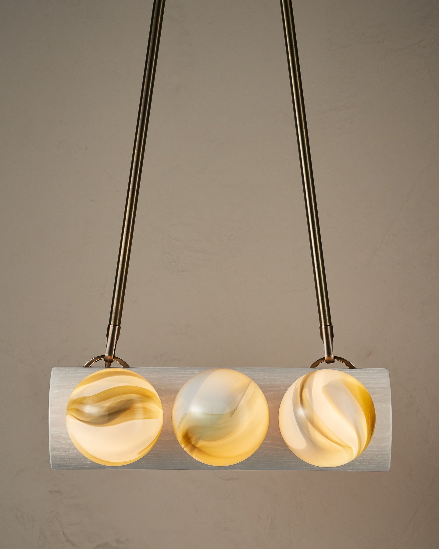 Nina 6-Light Chandelier | Organic Glass Shades, Solid Wood Base 9