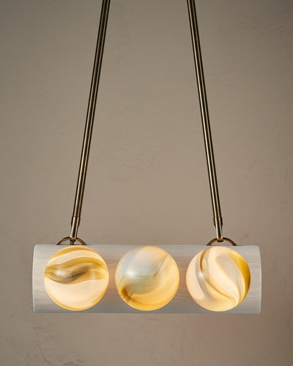 Nina 6-Light Chandelier | Organic Glass Shades, Solid Wood Base 9